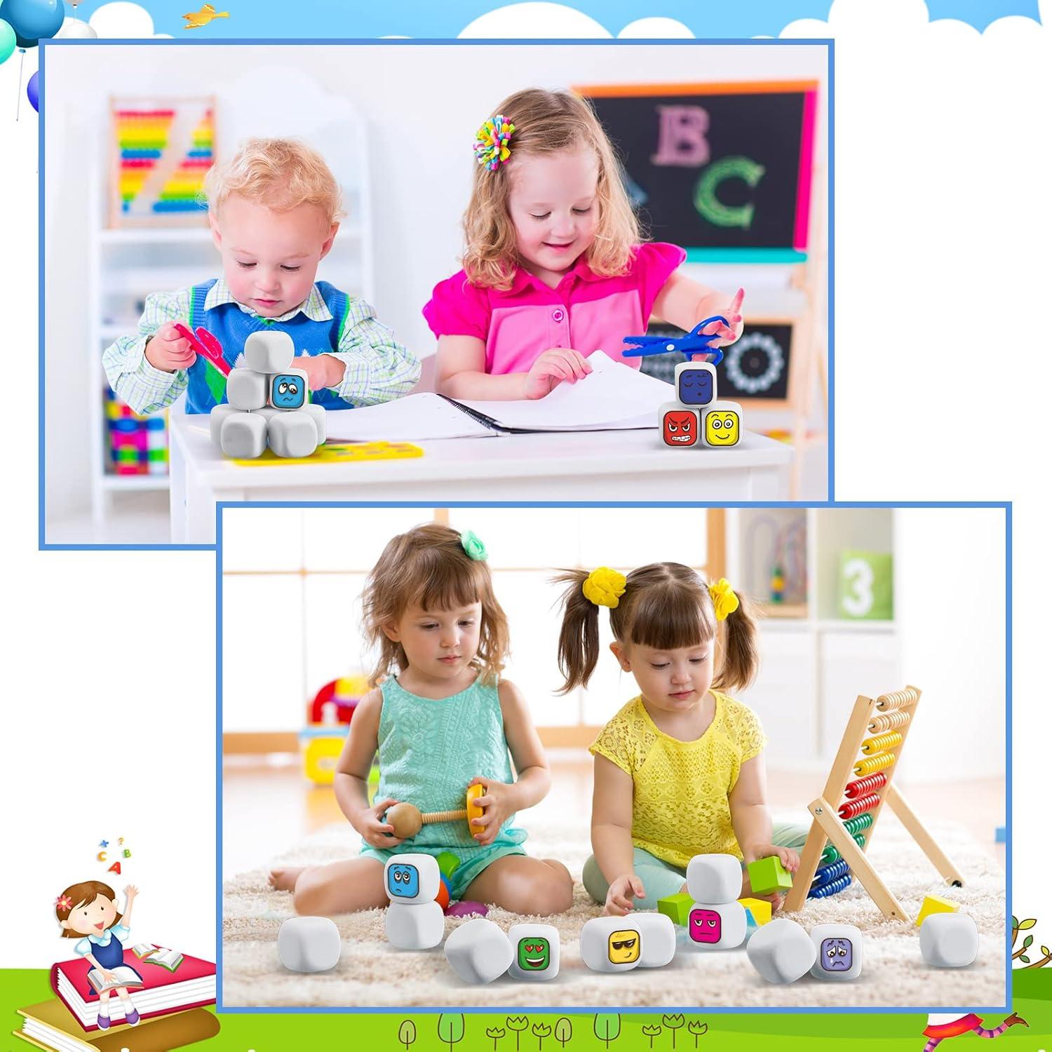 50 Dados Blancos de Espuma EVA Deekin 5 cm para Manualidades