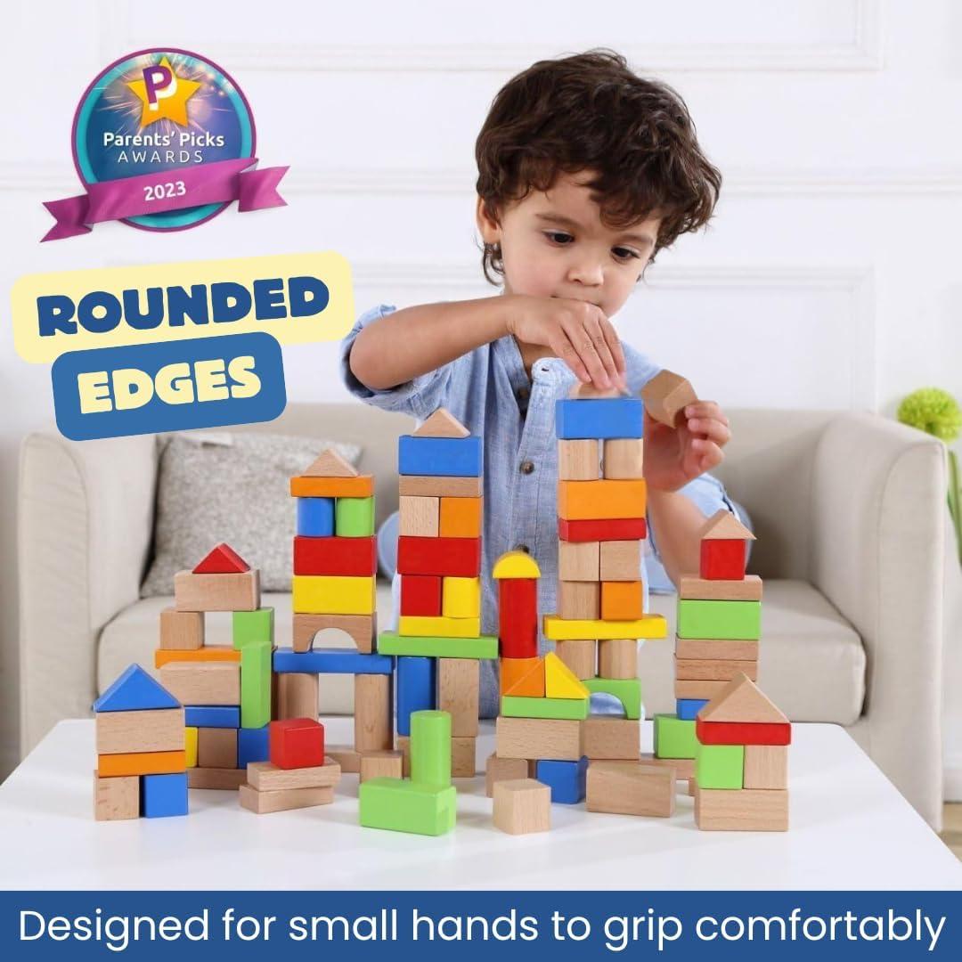 Bloques de Construcción de Madera Pidoko Kids 100 Pcs