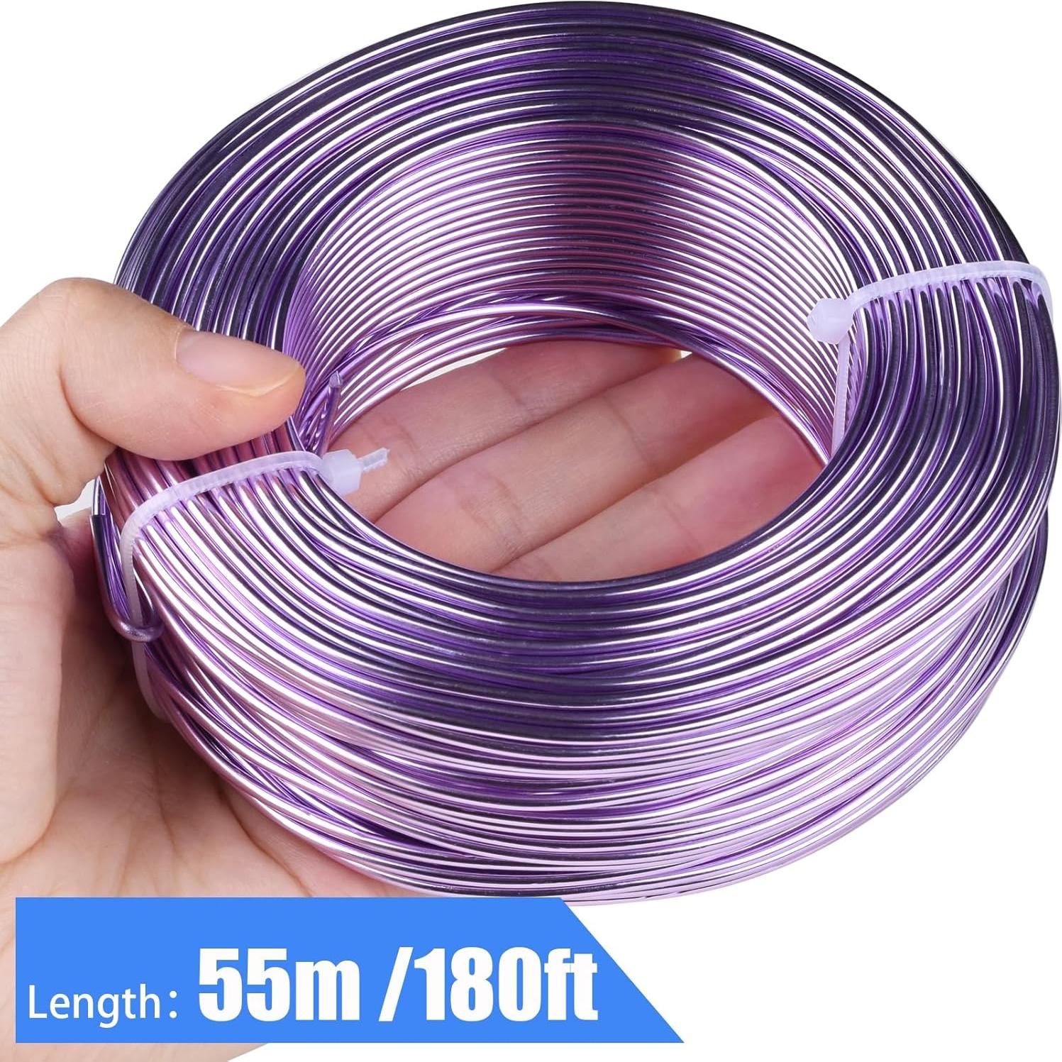 Alambre de aluminio púrpura 12 gauge 55 m para manualidades