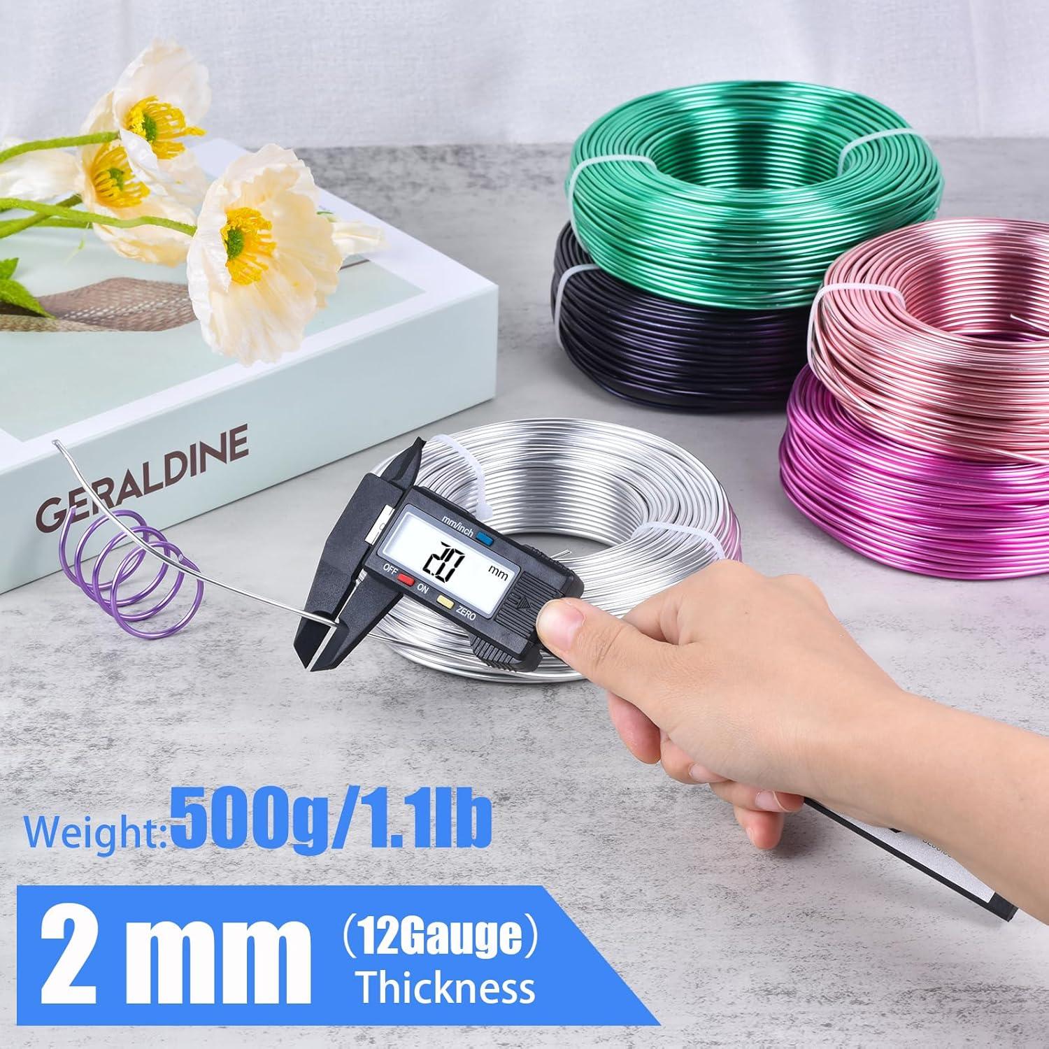 Alambre de aluminio púrpura 12 gauge 55 m para manualidades