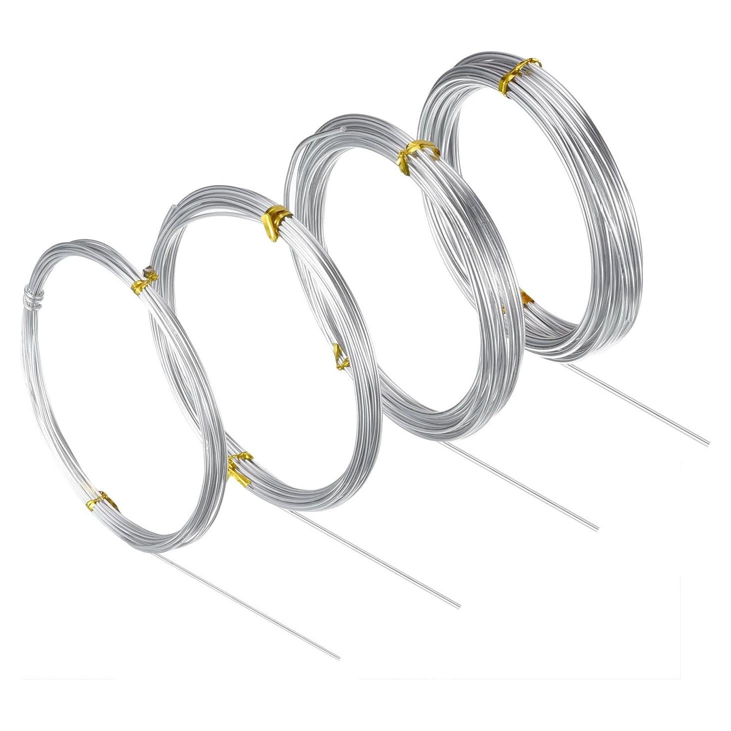 Alambre de Aluminio BBTO 4 Rollos 5m 1-2.5mm para Manualidades