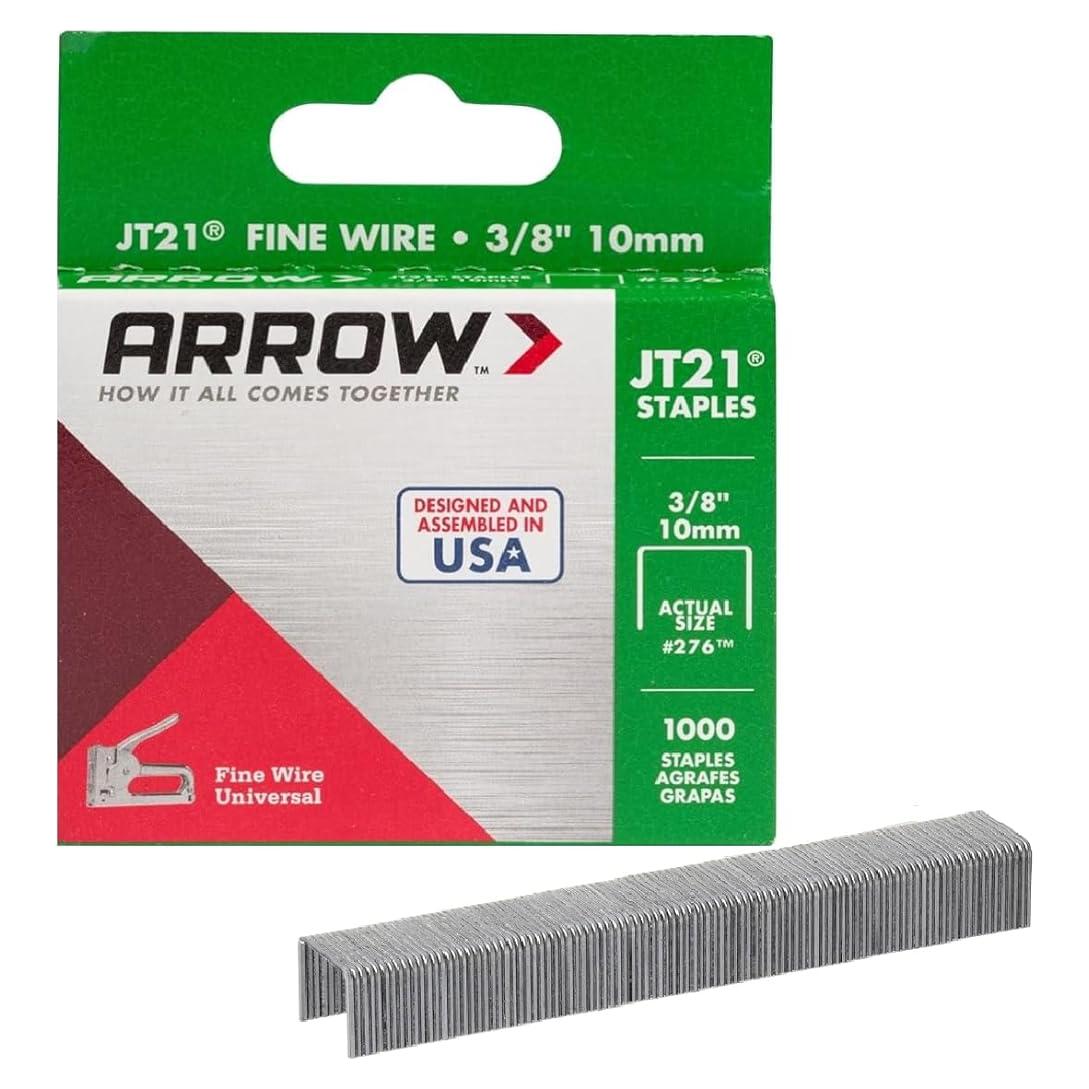 Grapas delgadas Arrow 276 JT21 10 mm para grapadoras - 1000 unidades