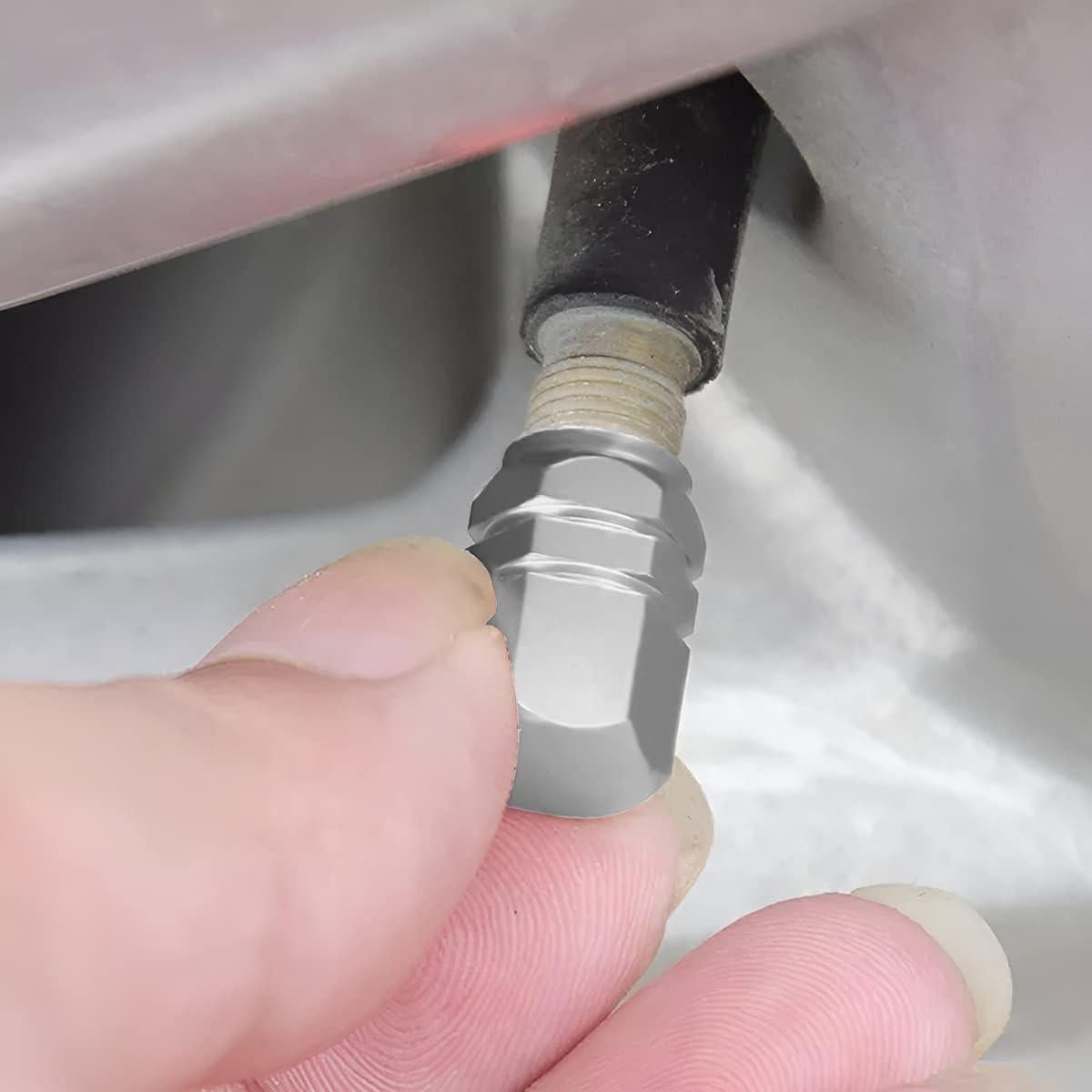 Tapa de Válvula de Neumático AUCELI, 12 Pcs, Aluminio Hexagonal Plata