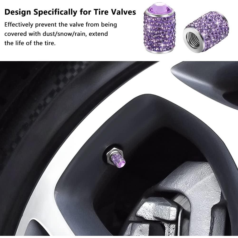 Tapas de Válvula de Neumático Brillantes SAVORI - 4 Piezas Púrpura