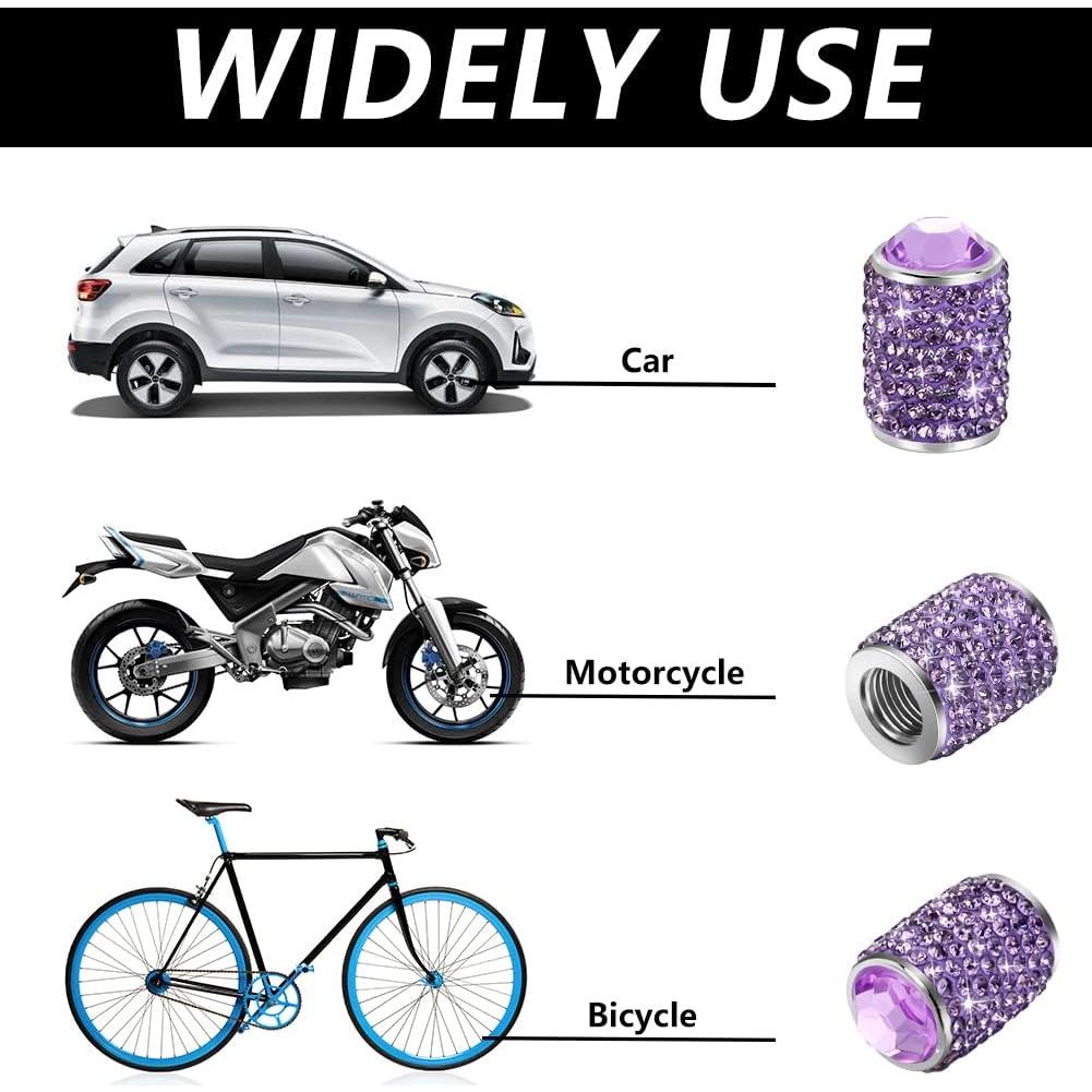 Tapas de Válvula de Neumático Brillantes SAVORI - 4 Piezas Púrpura
