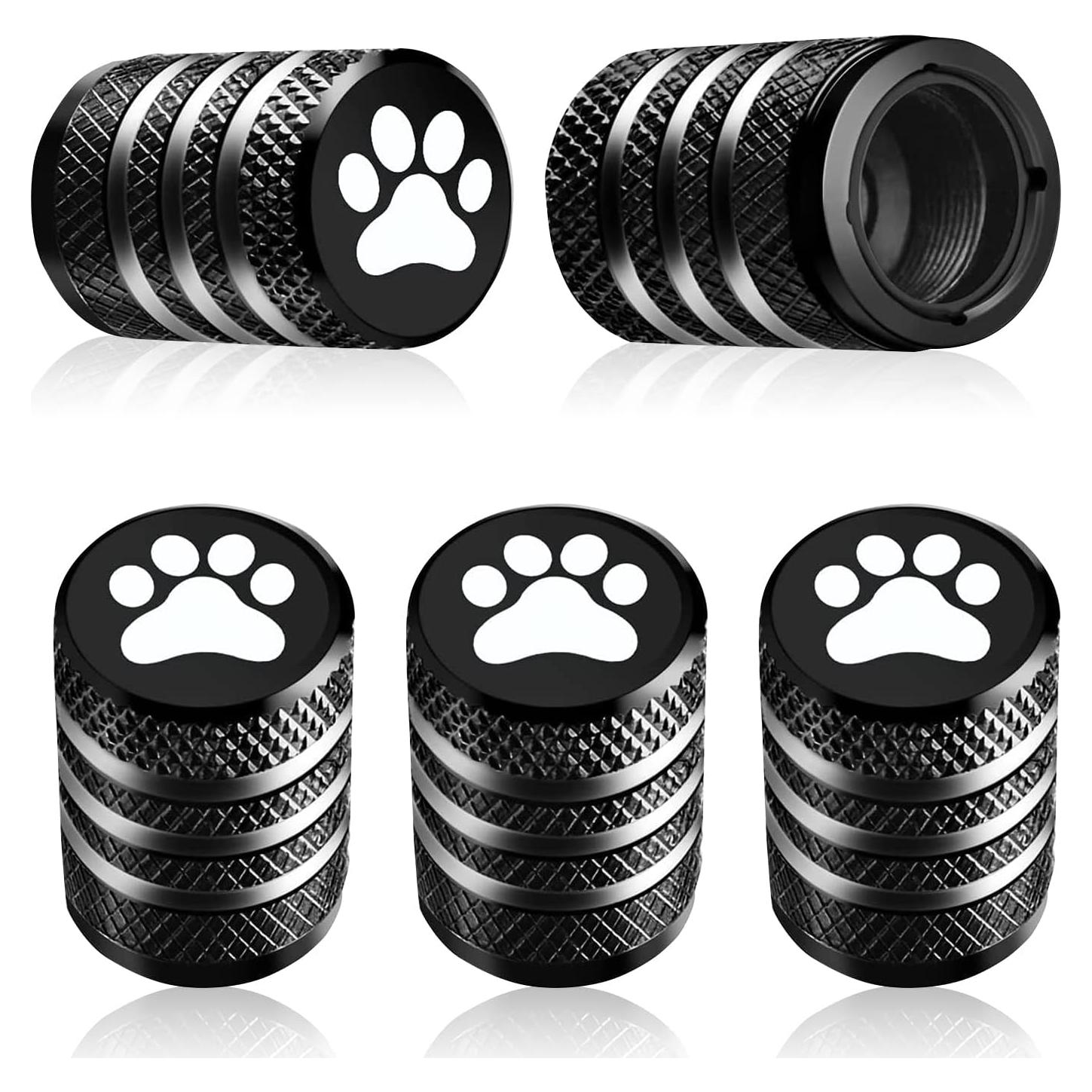 Tapa de Válvula de Neumático Fogfar 5 PCS Aluminio Negro