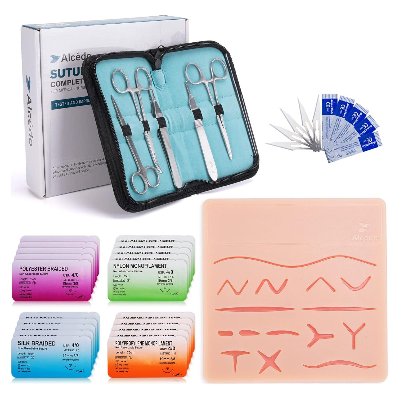 Kit de Práctica de Suturas Alcedo 32 Piezas para Estudiantes