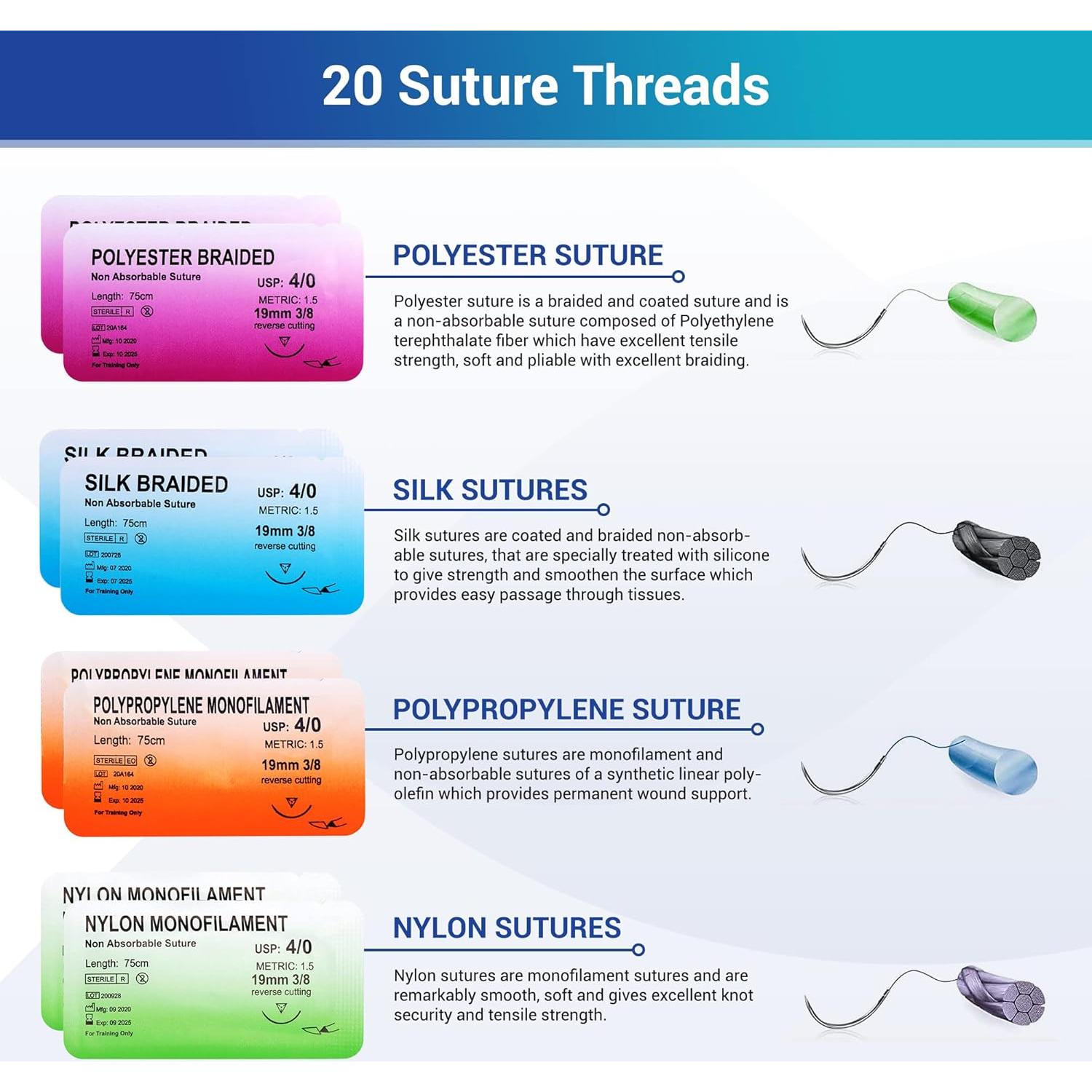 Kit de Práctica de Suturas Alcedo 32 Piezas para Estudiantes
