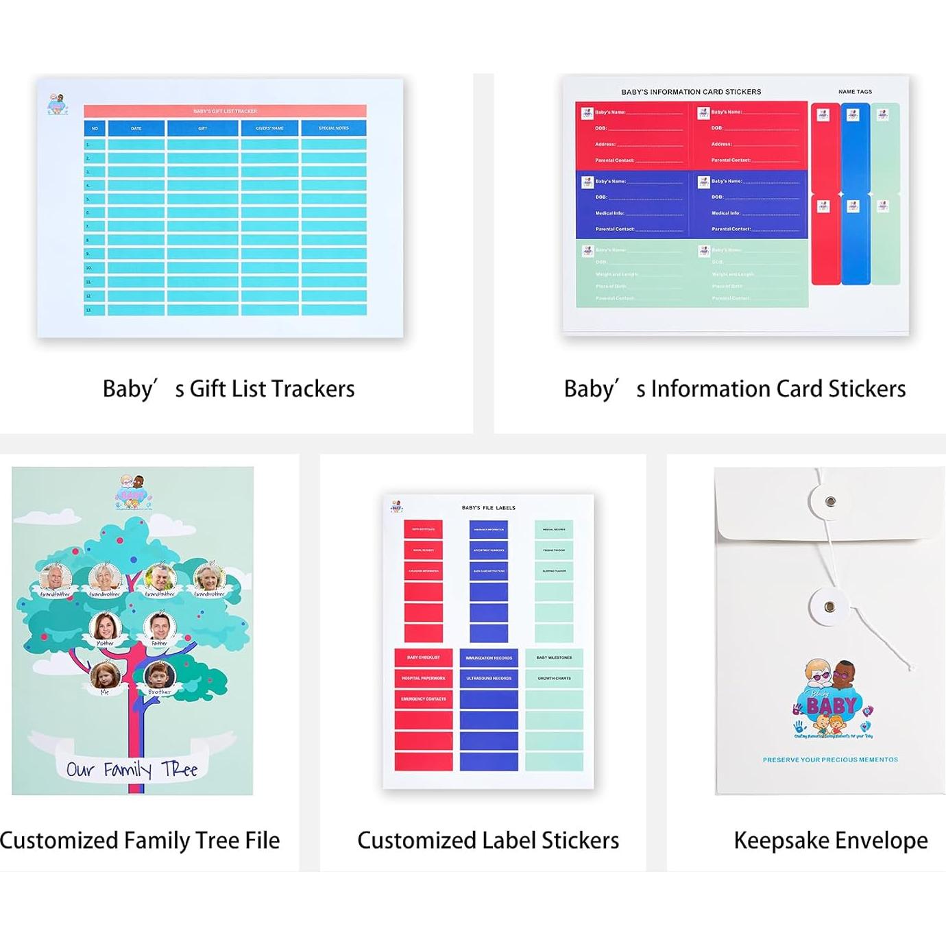 Organizador de Archivos para Bebés BFO001 - 12 Bolsillos Multicolores