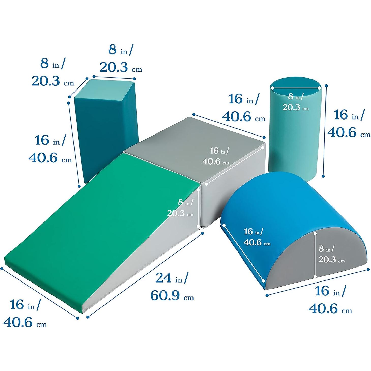 ECR4Kids SoftZone Juego de Escalera y Rampa 5 Piezas