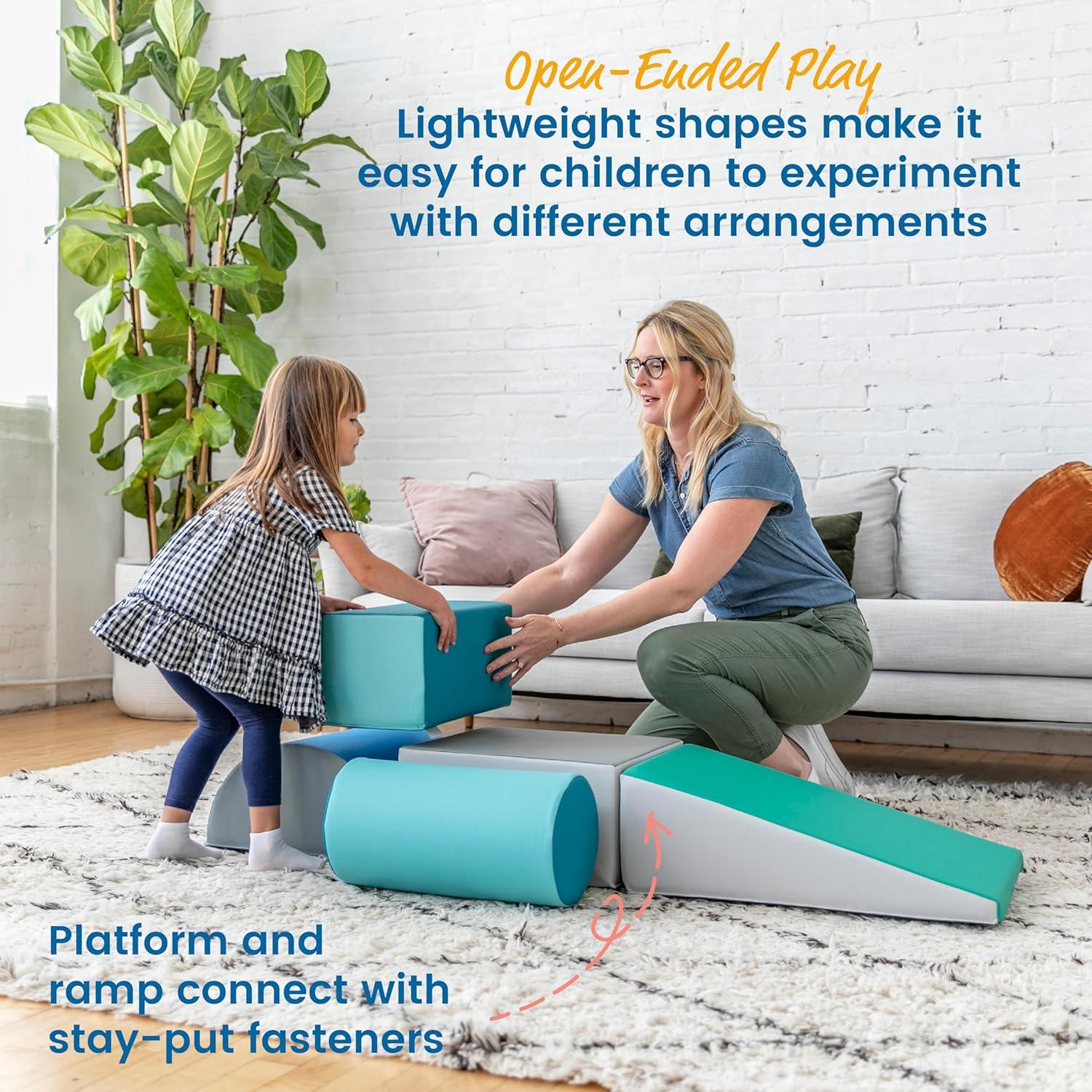 ECR4Kids SoftZone Juego de Escalera y Rampa 5 Piezas