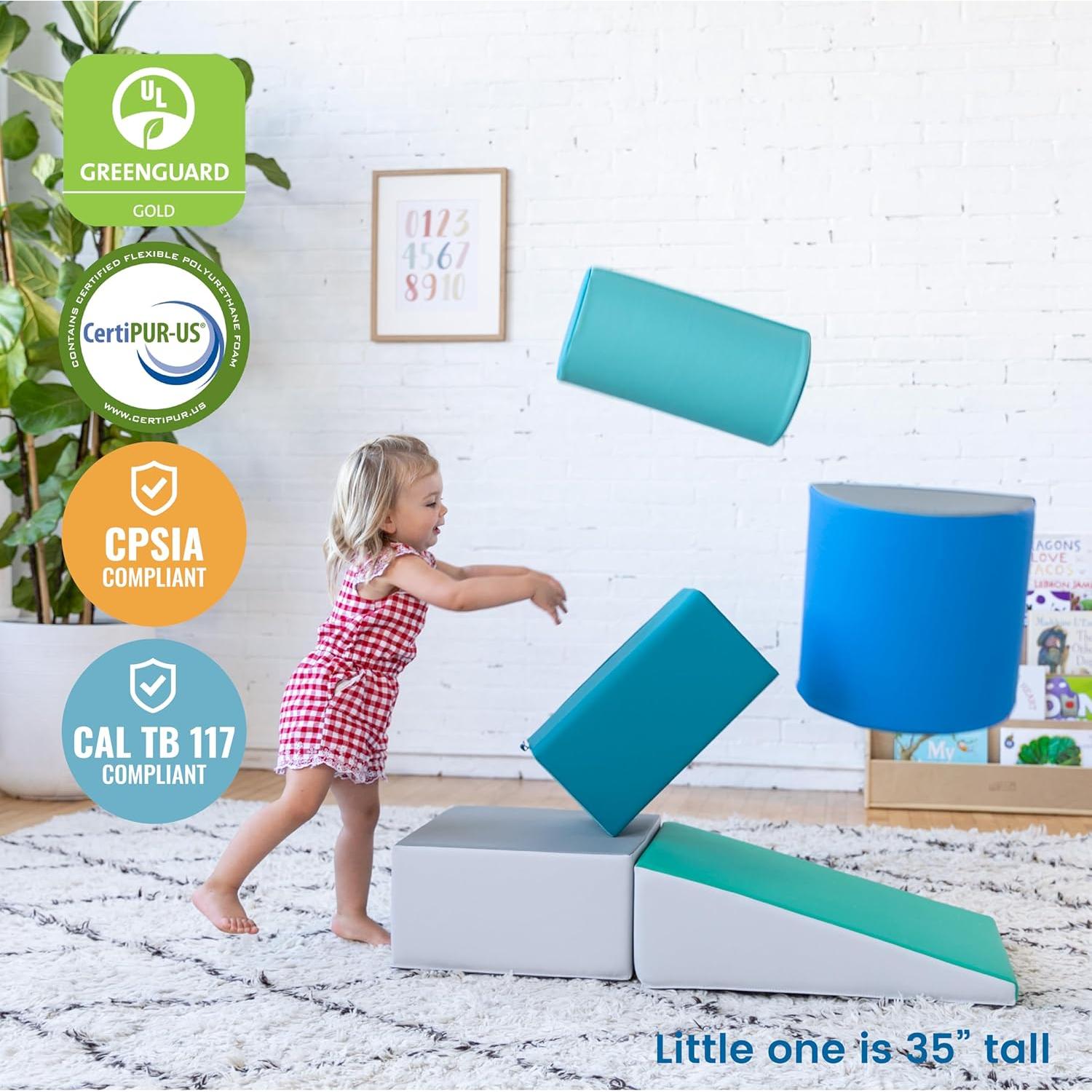 ECR4Kids SoftZone Juego de Escalera y Rampa 5 Piezas