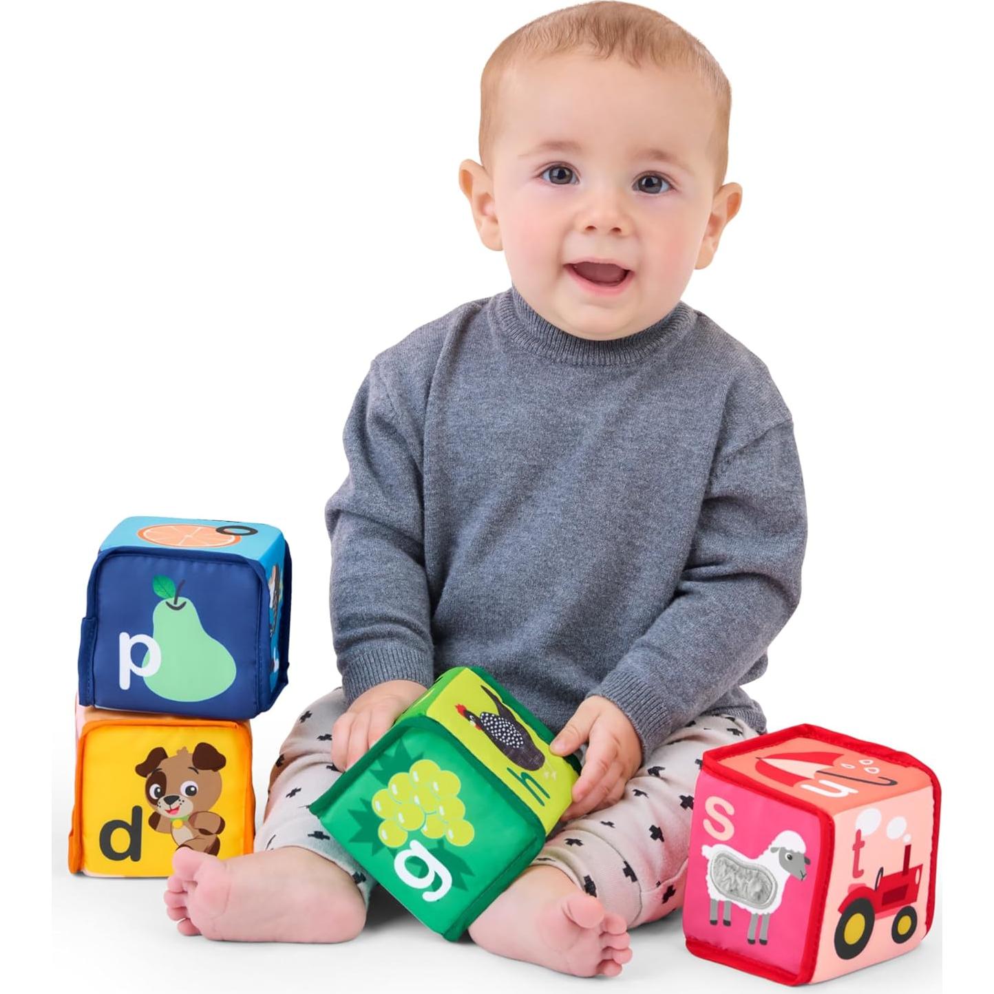 Bloques Blandos Alpha Stacks Baby Einstein - 4 Piezas Multisensoriales