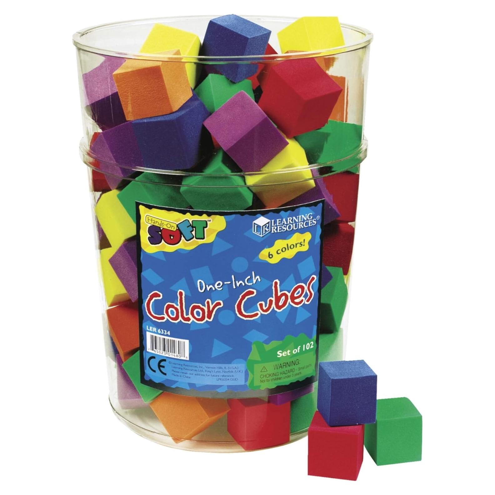 Set de 102 Cubos de Color Suave Recursos de Aprendizaje 2.54 cm