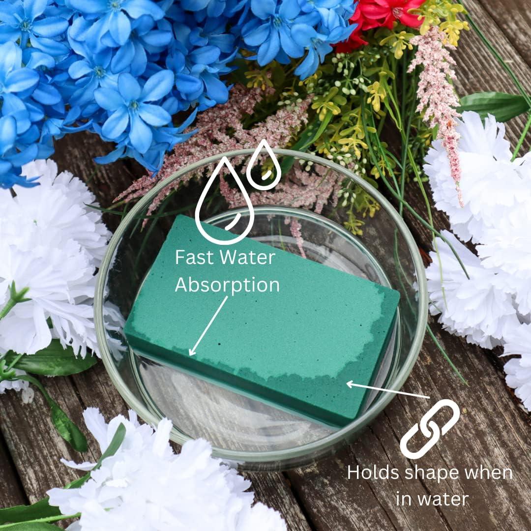 Flofare Paquete de 3 Bloques de Espuma Floral Verde 14x8x4cm