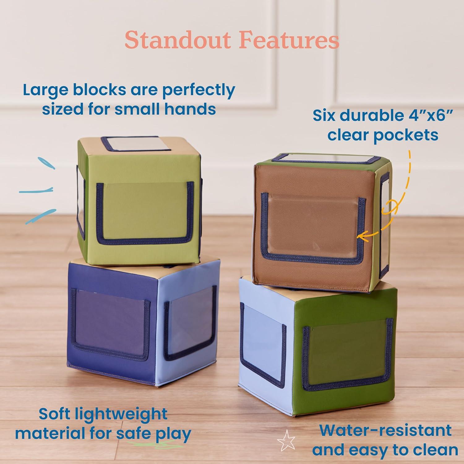 Bloques de Actividad Suaves ECR4Kids - Paquete de 4 Tonos Tierra