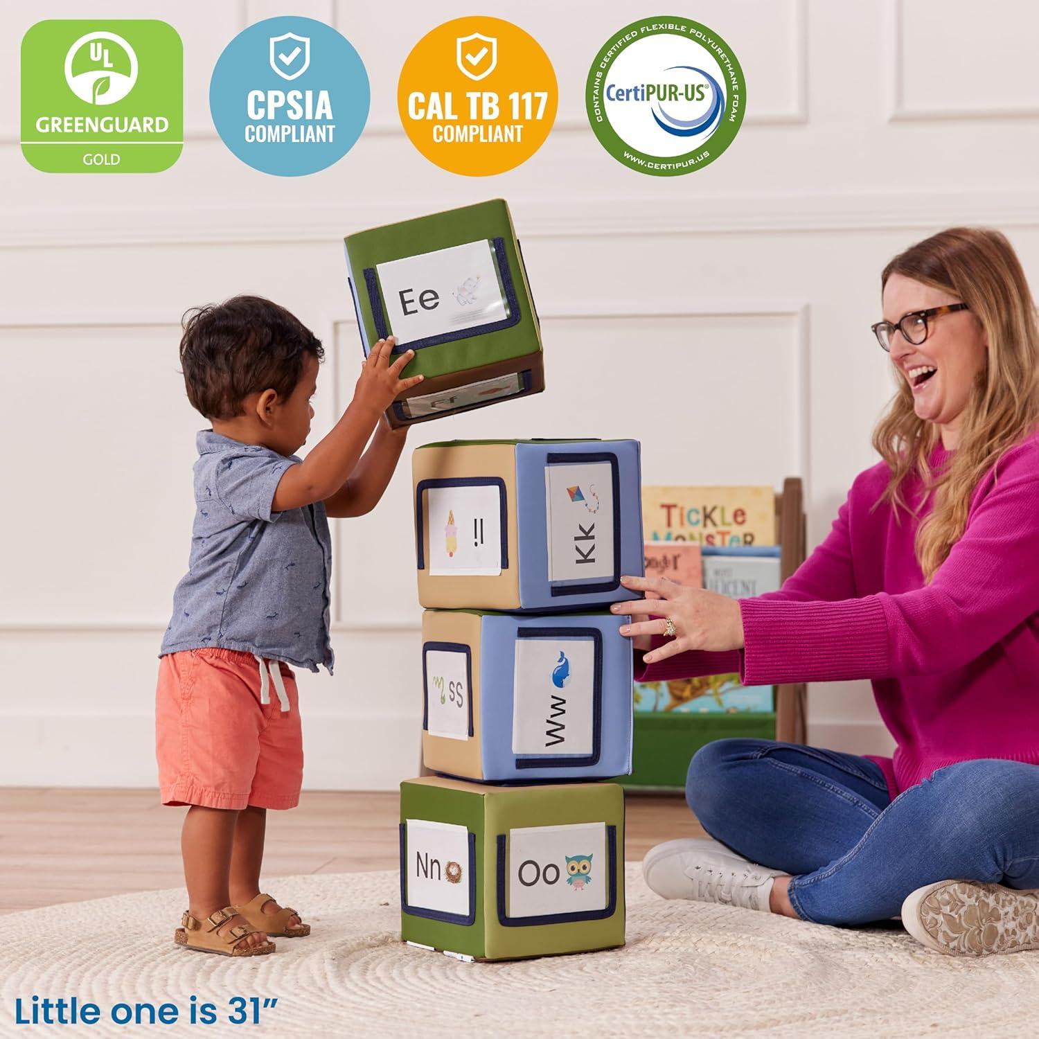 Bloques de Actividad Suaves ECR4Kids - Paquete de 4 Tonos Tierra