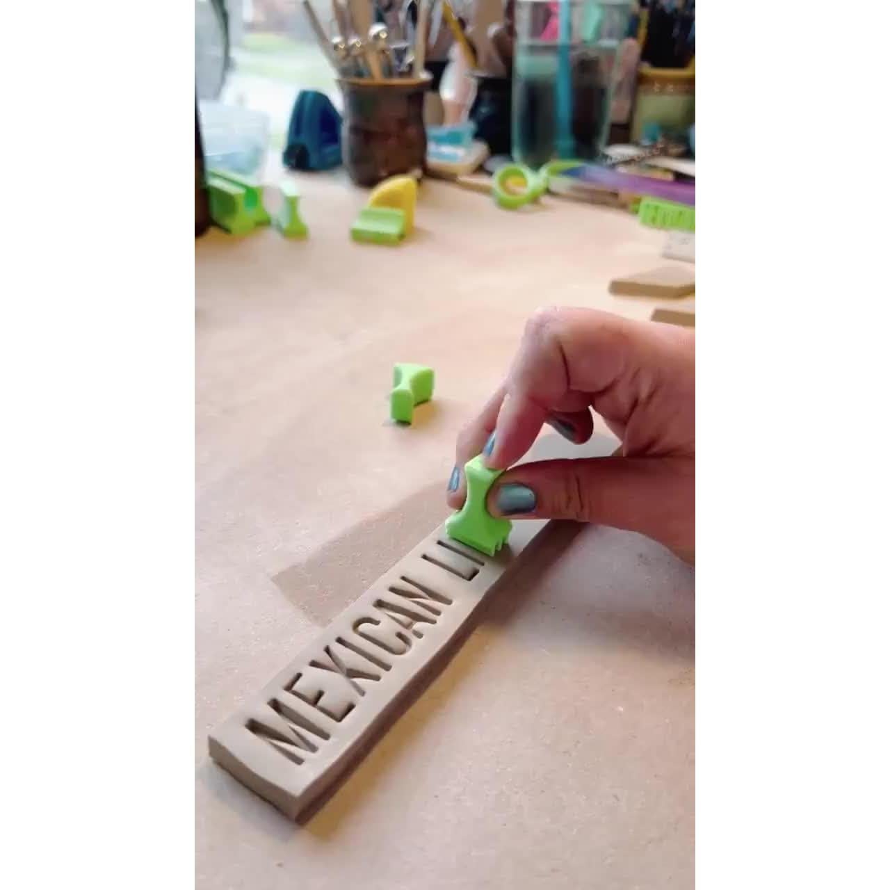 Juego de Sellos de Alfabeto y Números Jxueych para Cerámica