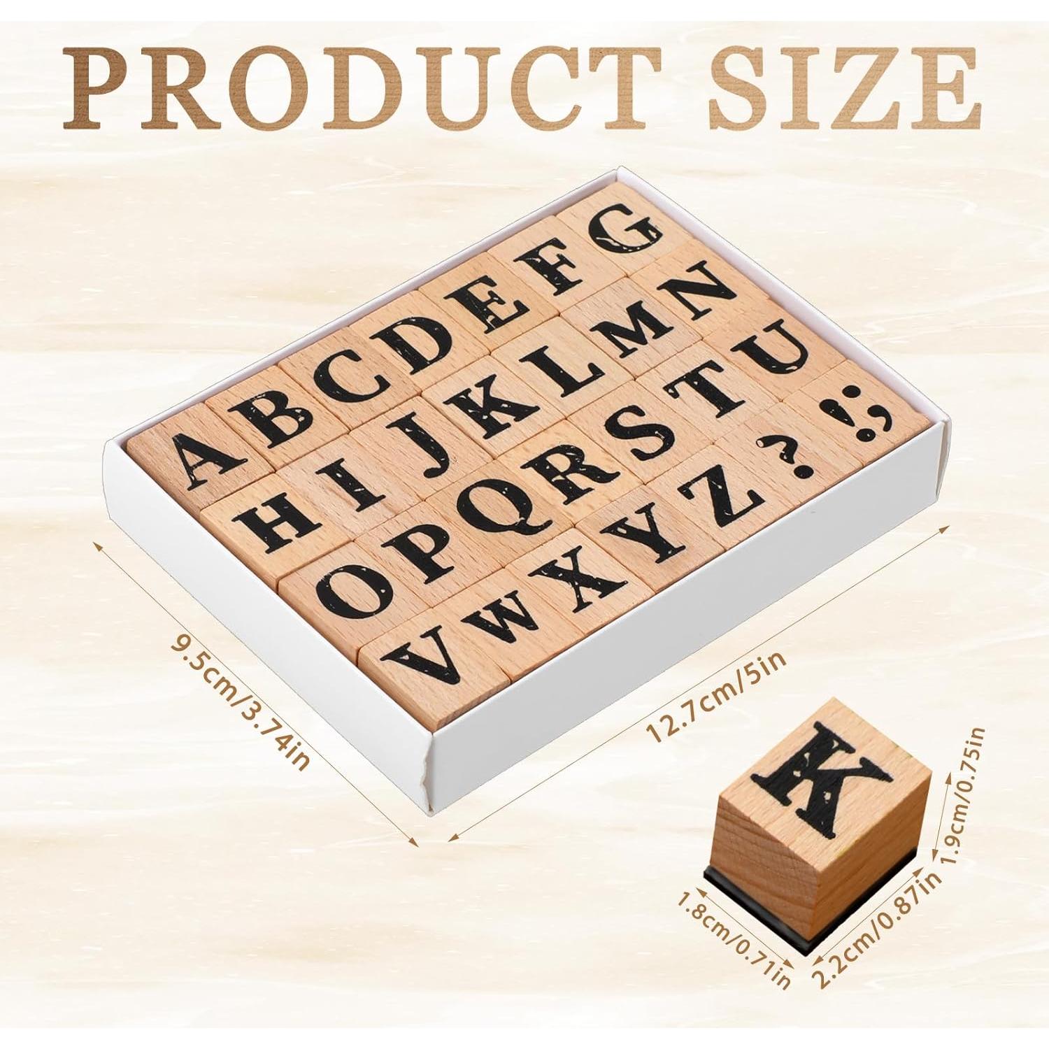 Conjunto de Sellos de Letras de Madera 28 Pzs - Hariendny