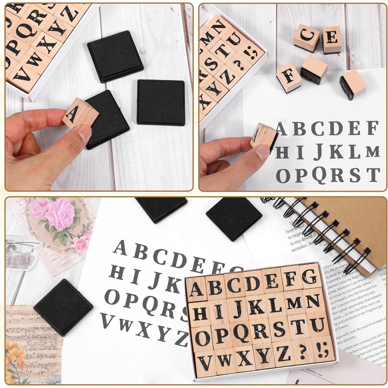 Conjunto de Sellos de Letras de Madera 28 Pzs - Hariendny