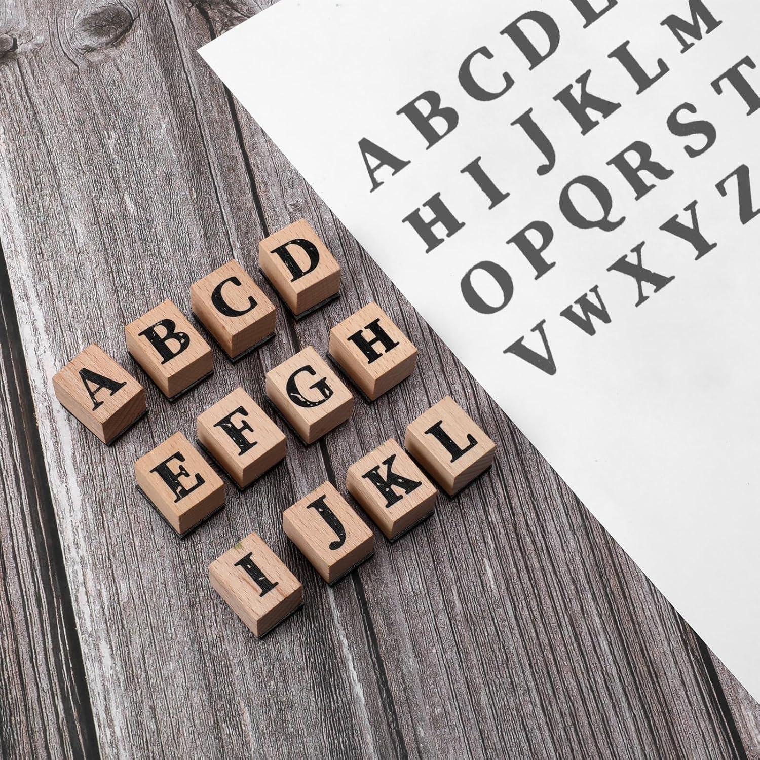 Conjunto de Sellos de Letras de Madera 28 Pzs - Hariendny