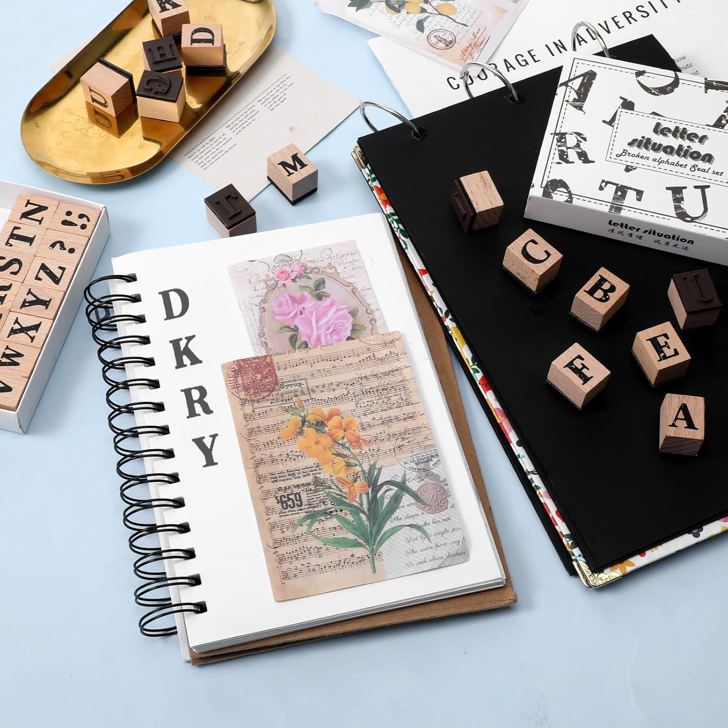 Conjunto de Sellos de Letras de Madera 28 Pzs - Hariendny