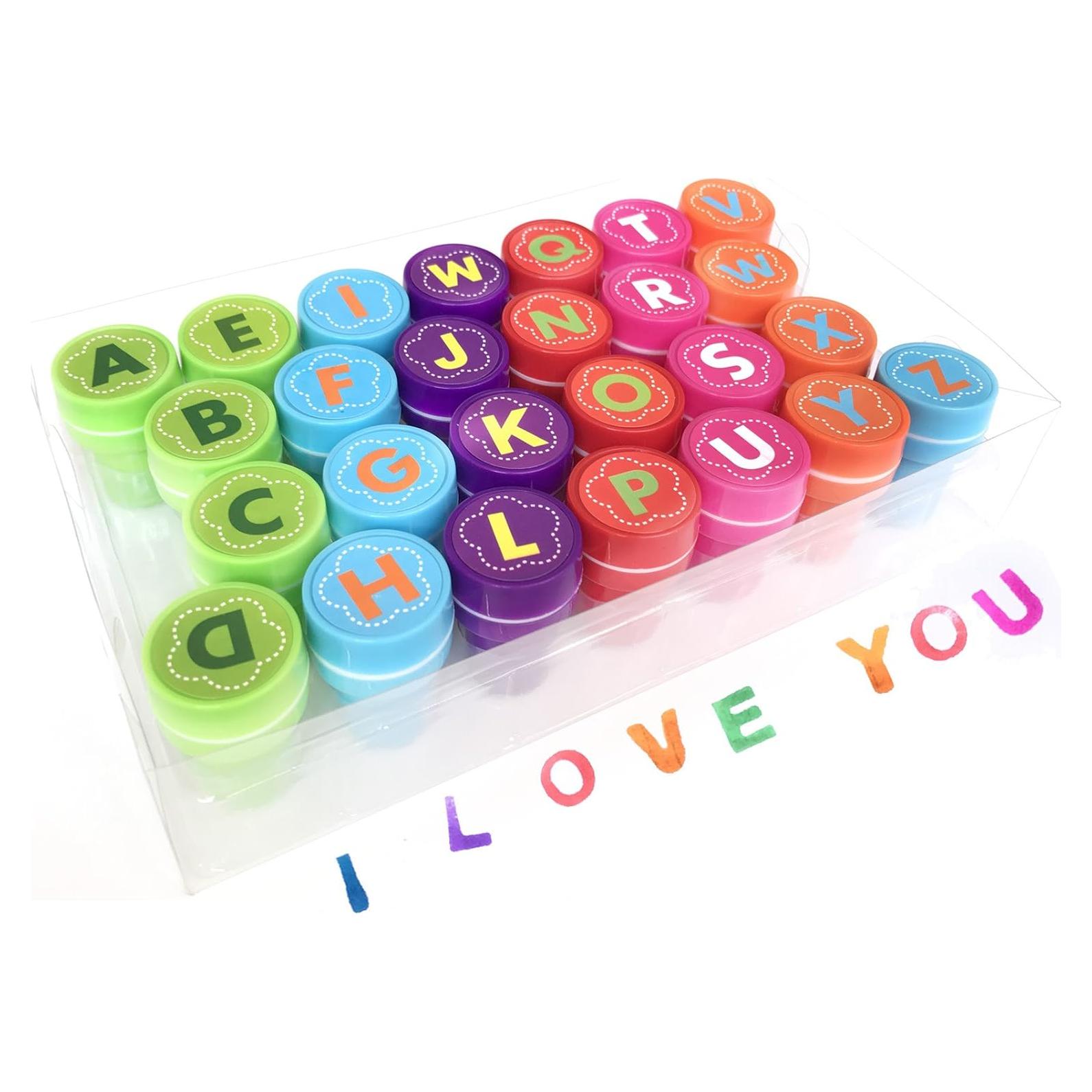Sellos de Alfabeto Autoinkables Alled - 26 Piezas Lavables