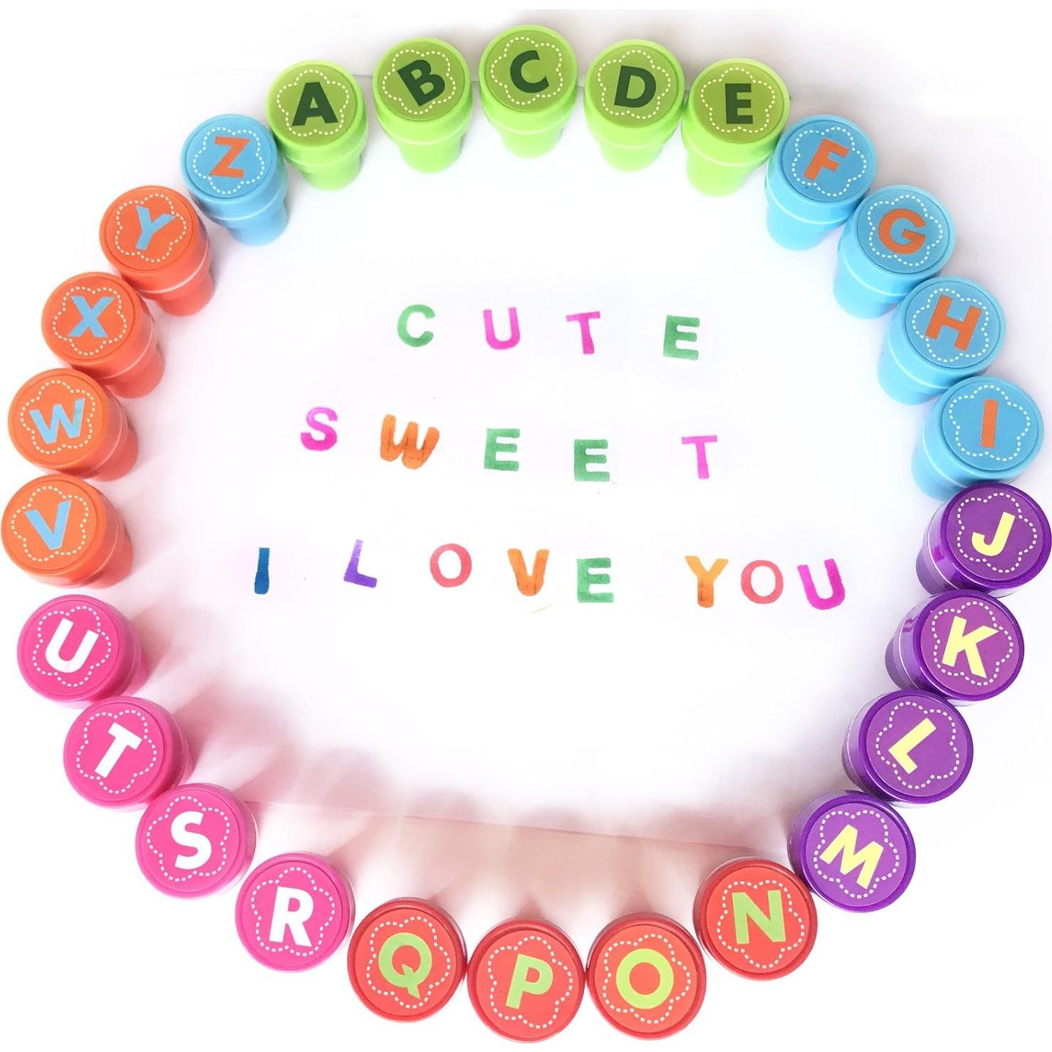 Sellos de Alfabeto Autoinkables Alled - 26 Piezas Lavables