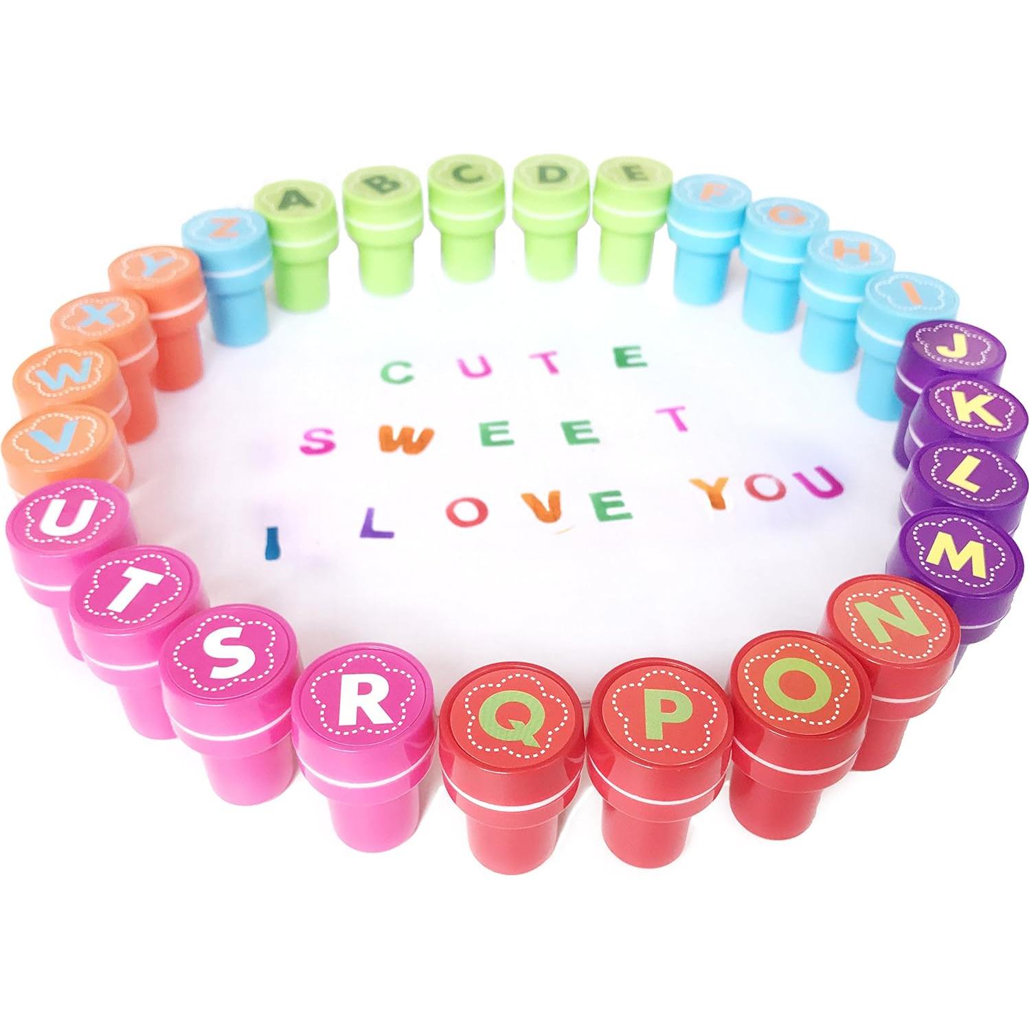 Sellos de Alfabeto Autoinkables Alled - 26 Piezas Lavables