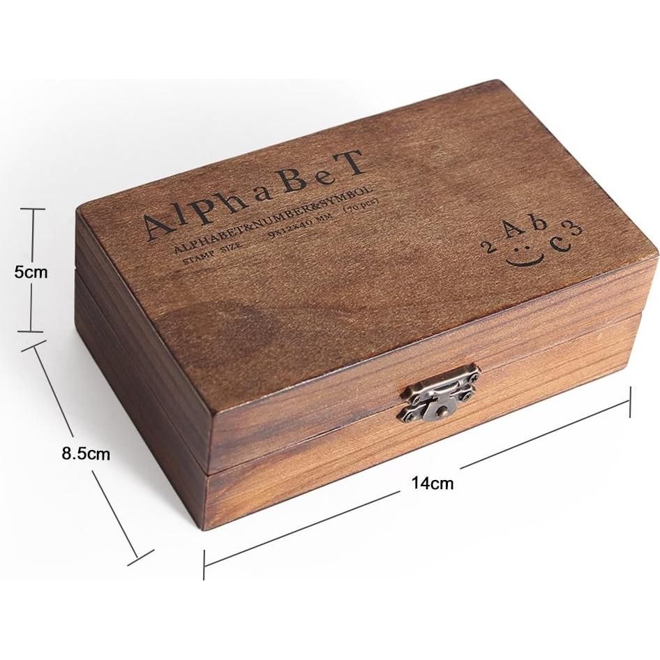 Set de 70 Sellos de Letras y Números de Madera Co-link
