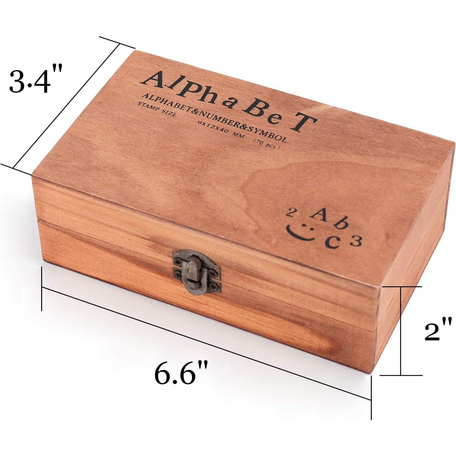 Sellos de Letras y Números Mini Tosnail 70 Piezas con Caja