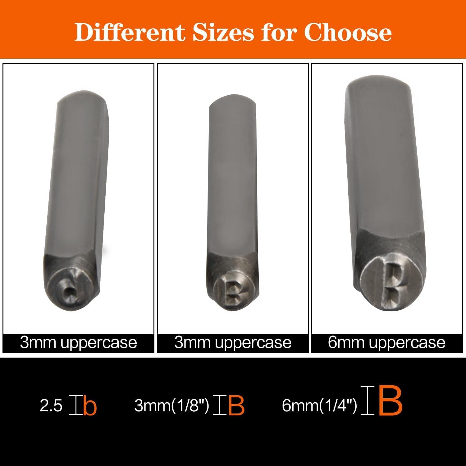 Kit de Estampado de Metal DkOvn 37 Piezas 3mm Letras y Números