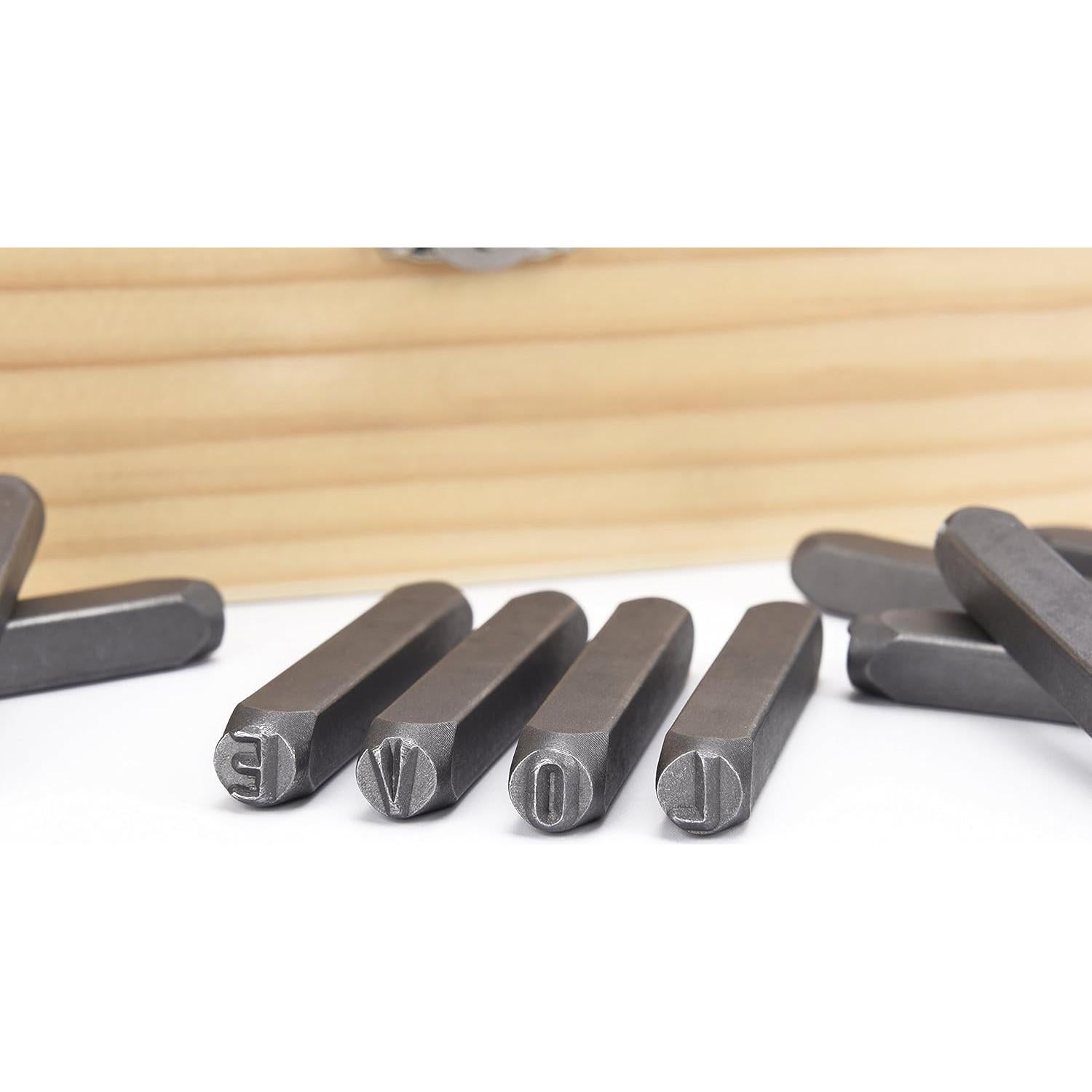 Juego de Sellos de Letras y Números HimaPro 36pcs Acero 6mm