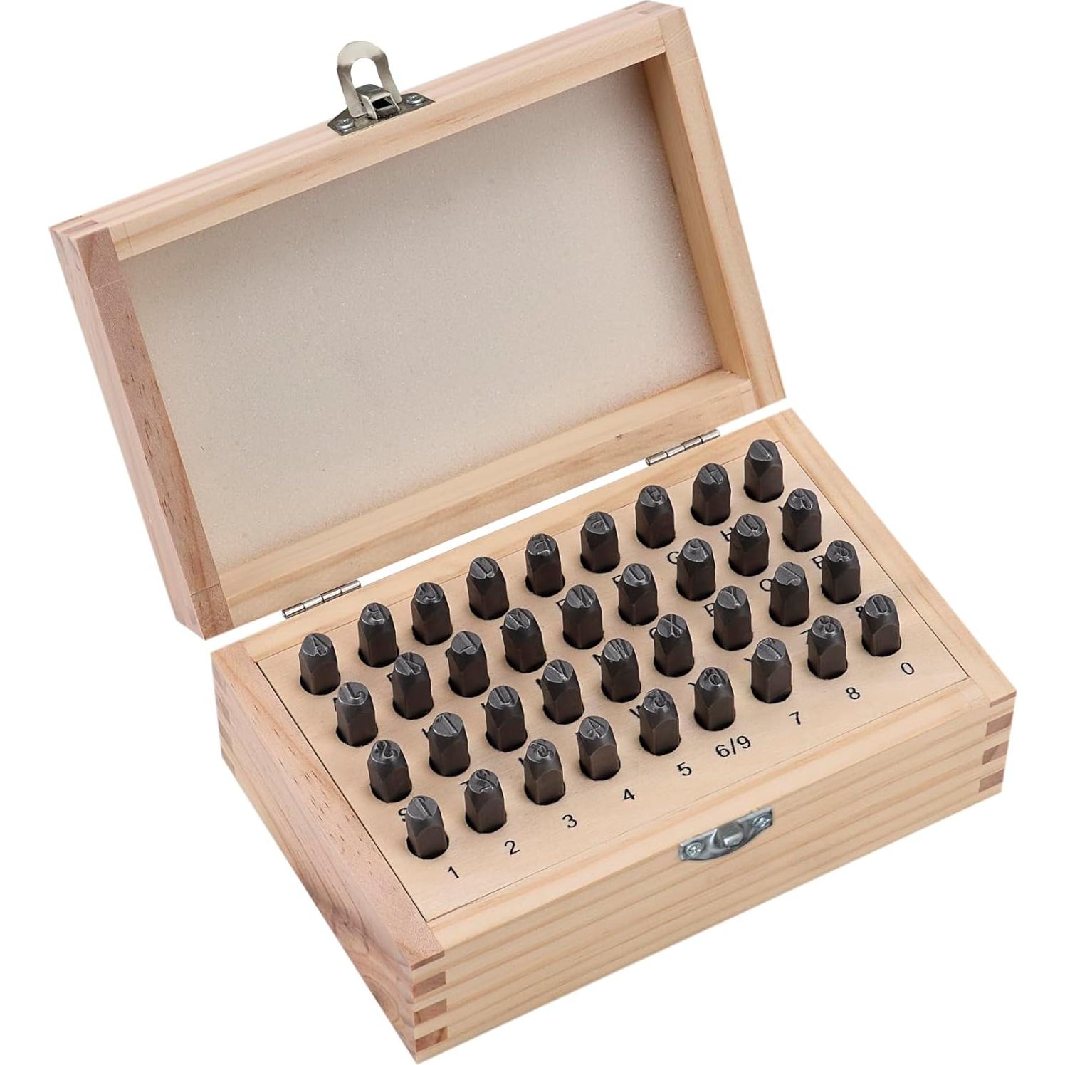 Juego de Sellos de Letras y Números HimaPro 36pcs Acero 6mm