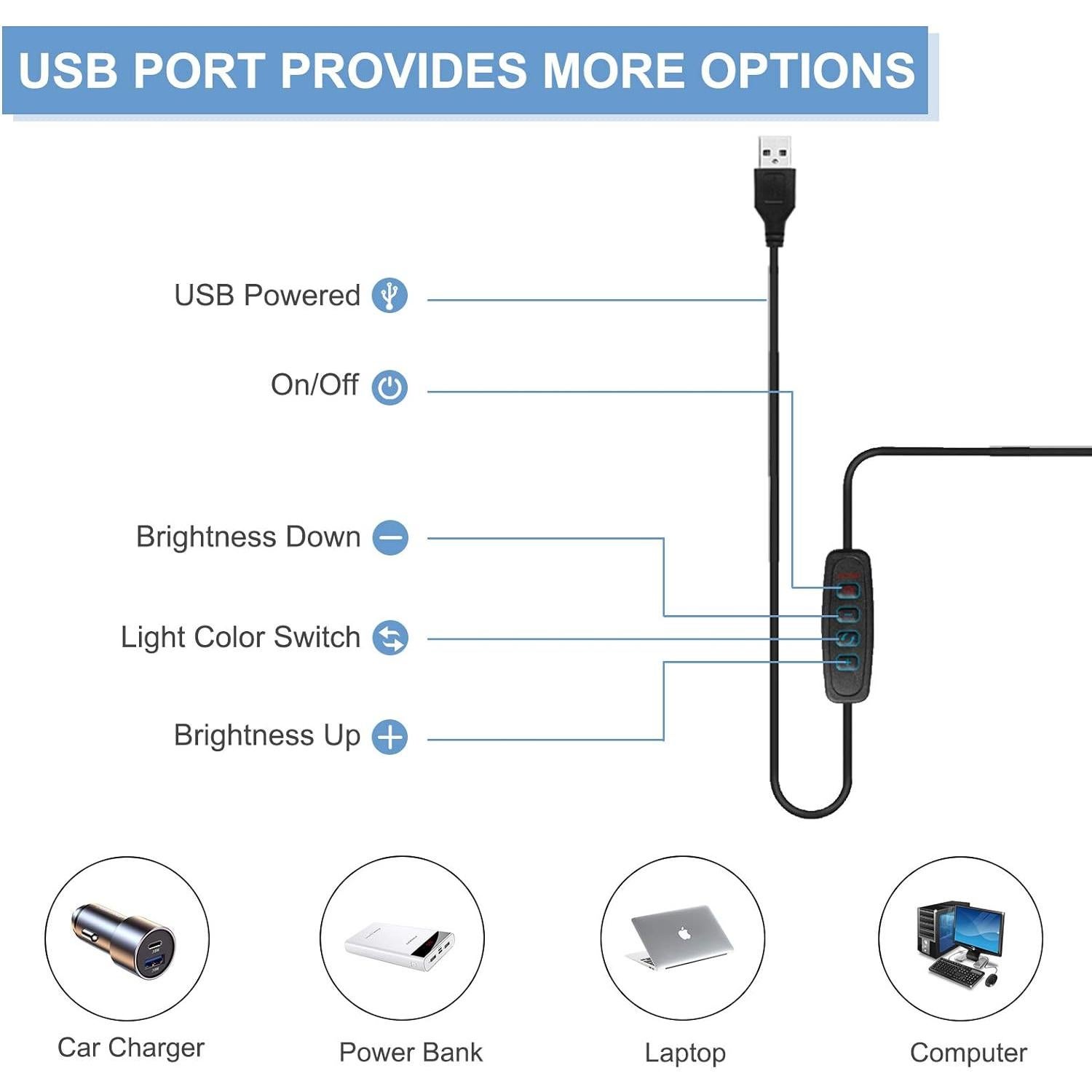Lámpara de Escritorio LED Beetwo DL-A, 3 Modos, 10 Niveles Brillo