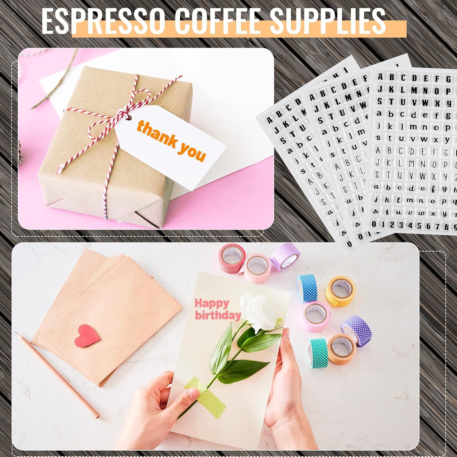 Juego de Sellos de Alfabeto Spakon 4 Pcs con Bloque Acrílico