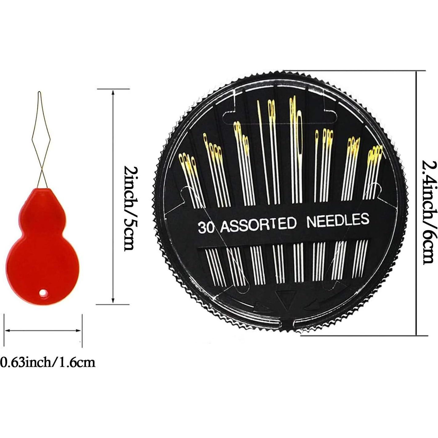 30 Piezas Enhebradores de Agujas Phinus + 30 Agujas Variadas