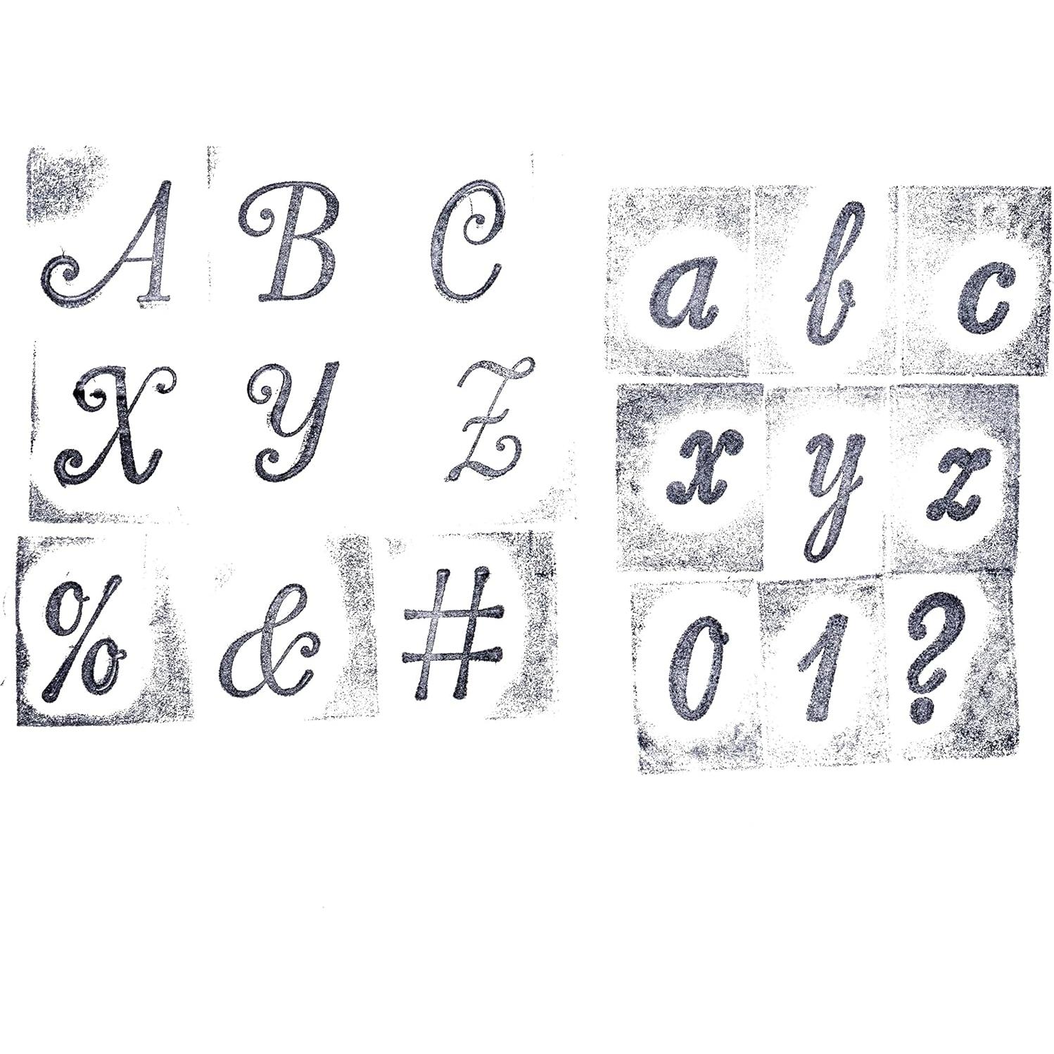 Juego de Sellos de Madera Recollections - Letras y Números Script