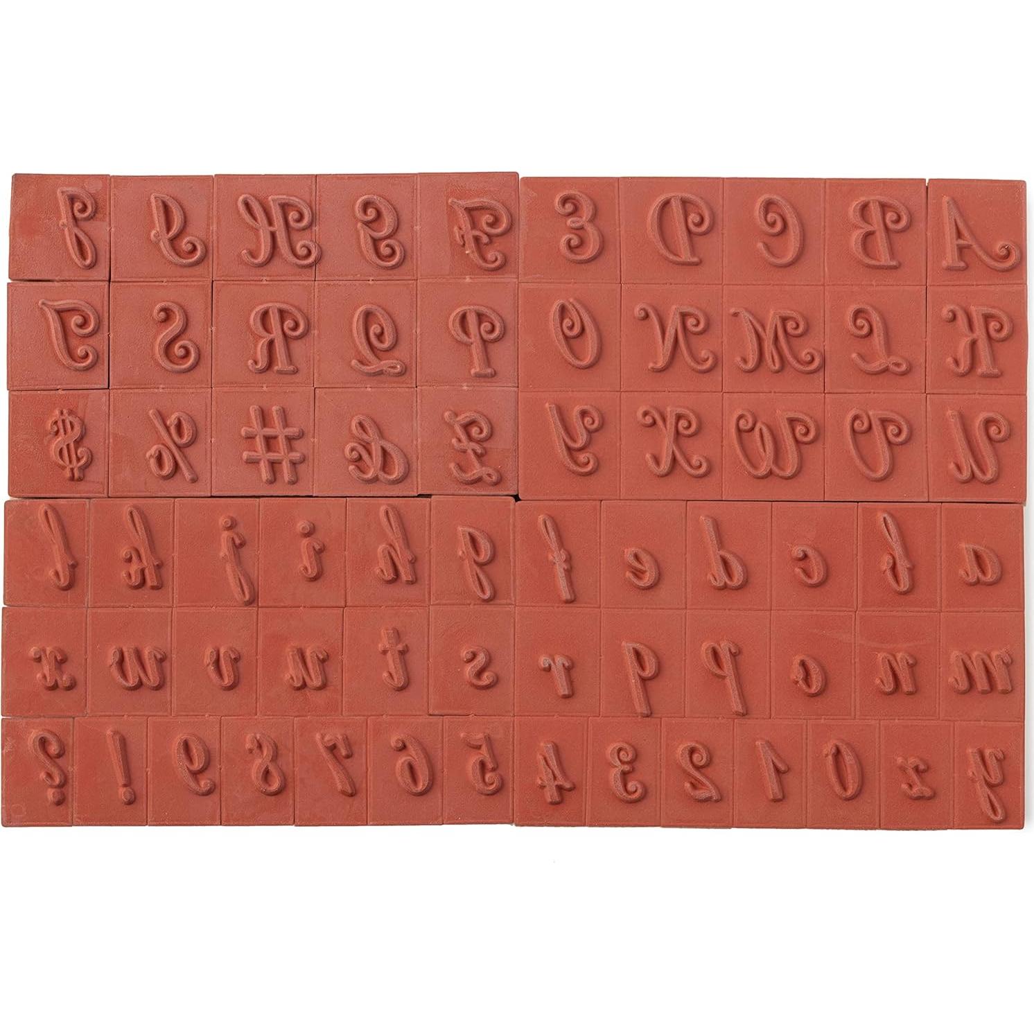 Juego de Sellos de Madera Recollections - Letras y Números Script