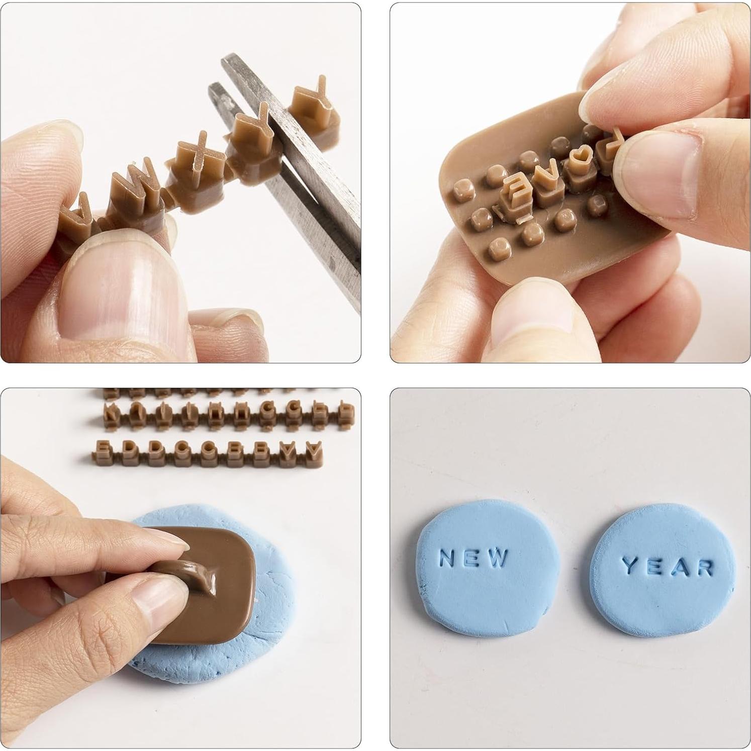 Sellos de Letras y Números para Arcilla DIYOOHOMY - 100 Piezas