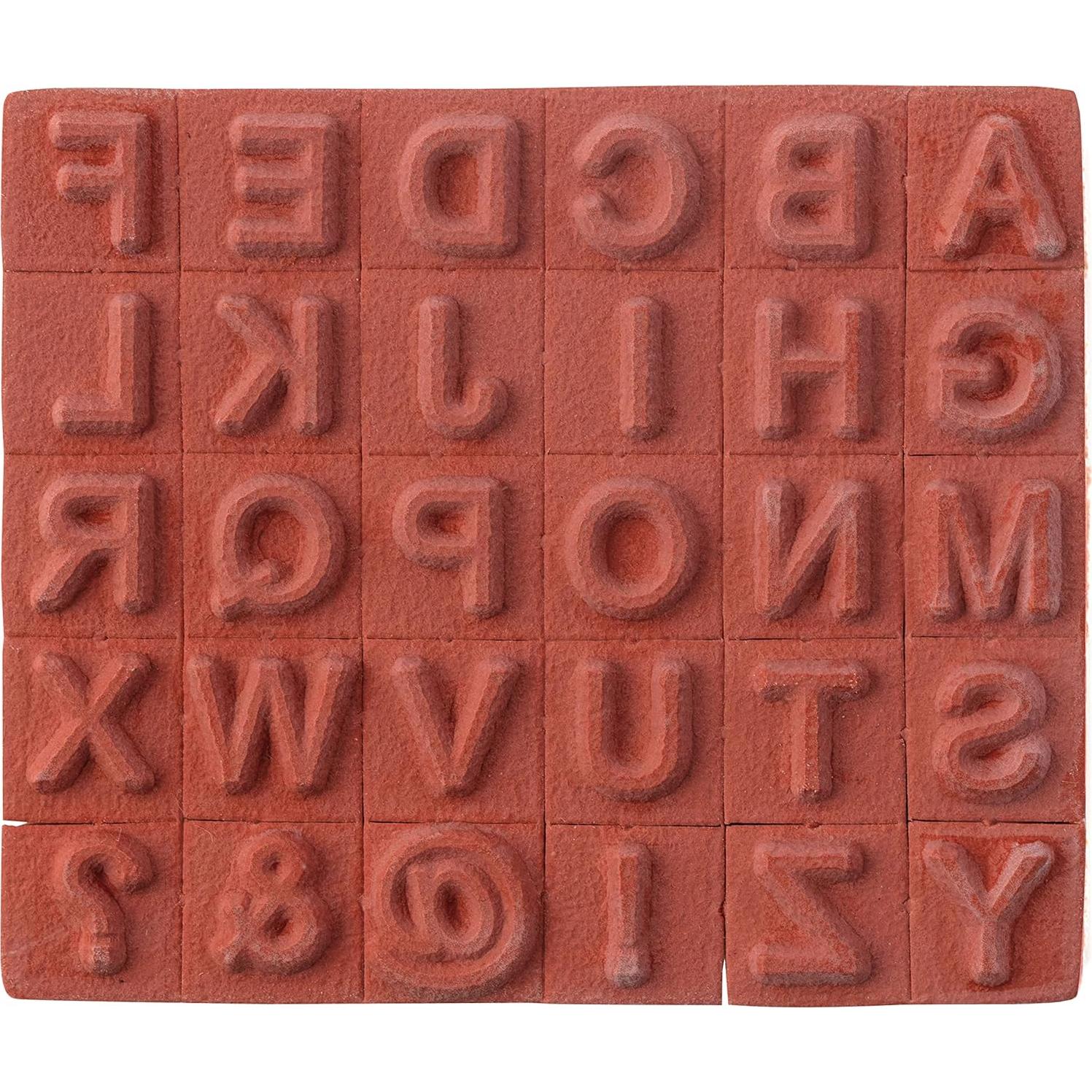 Juego de Sellos de Letras Mayúsculas de Madera Recollections - 30 Piezas