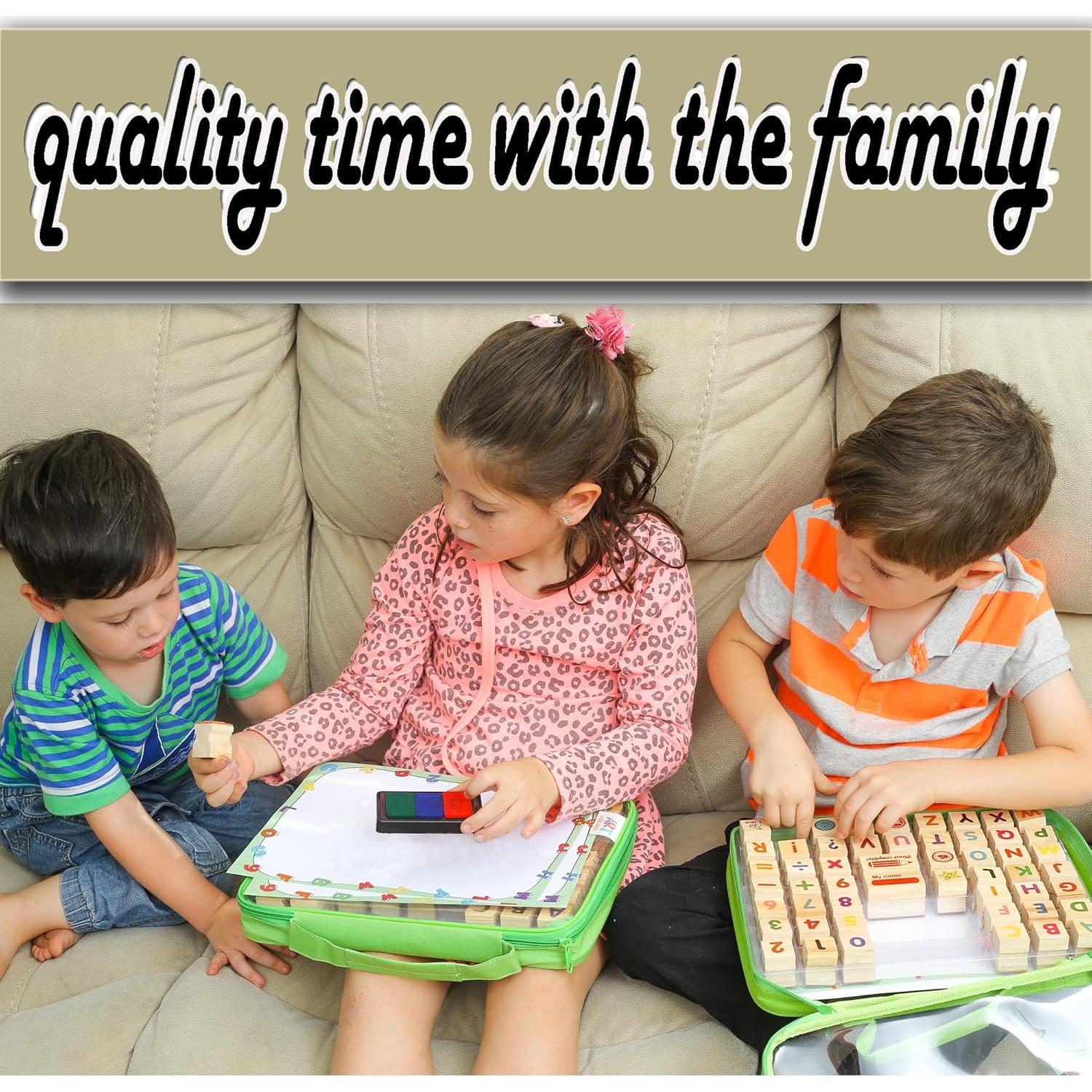 Juego de Sellos de Madera Premium Arte con Sonrisa 72 Piezas