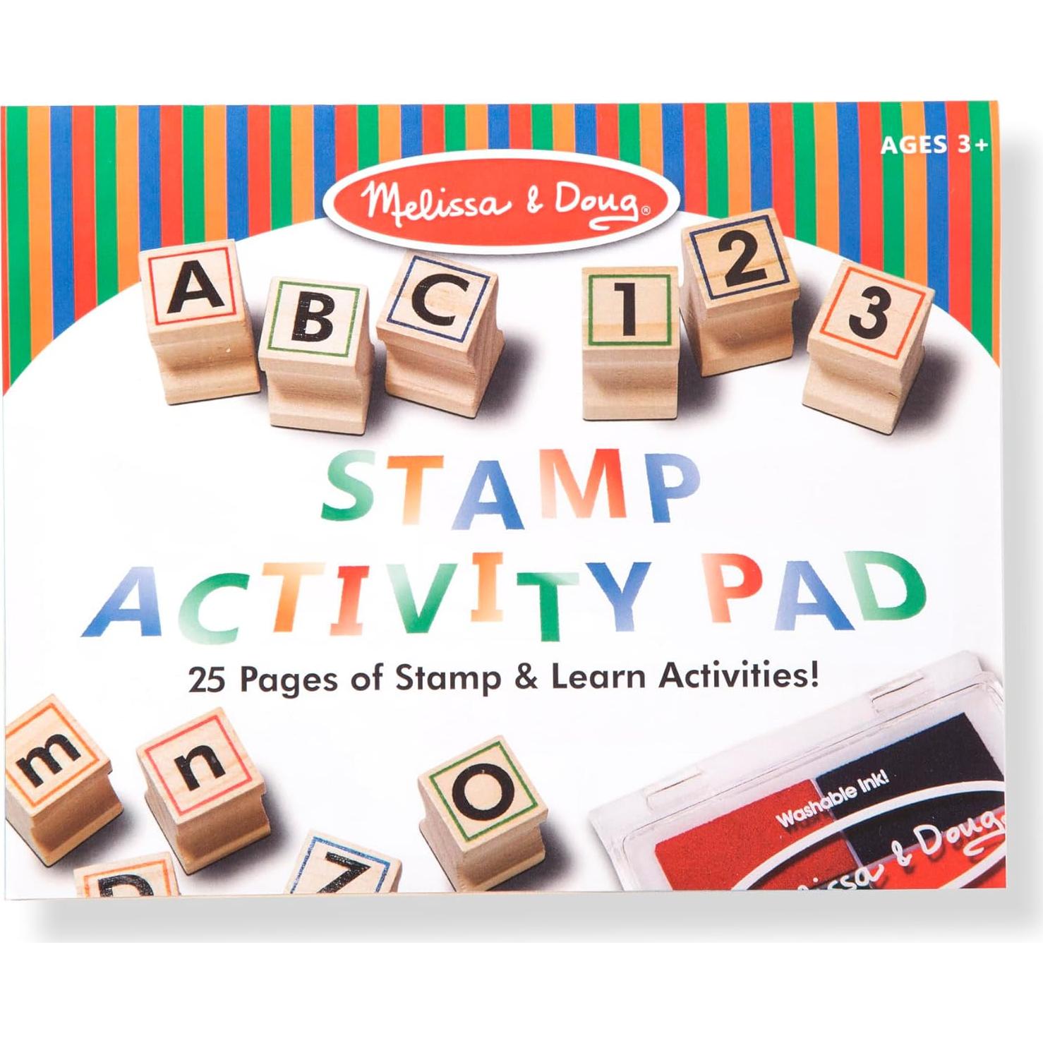 Juego de Sellos de Madera Deluxe Melissa & Doug ABCs 123s