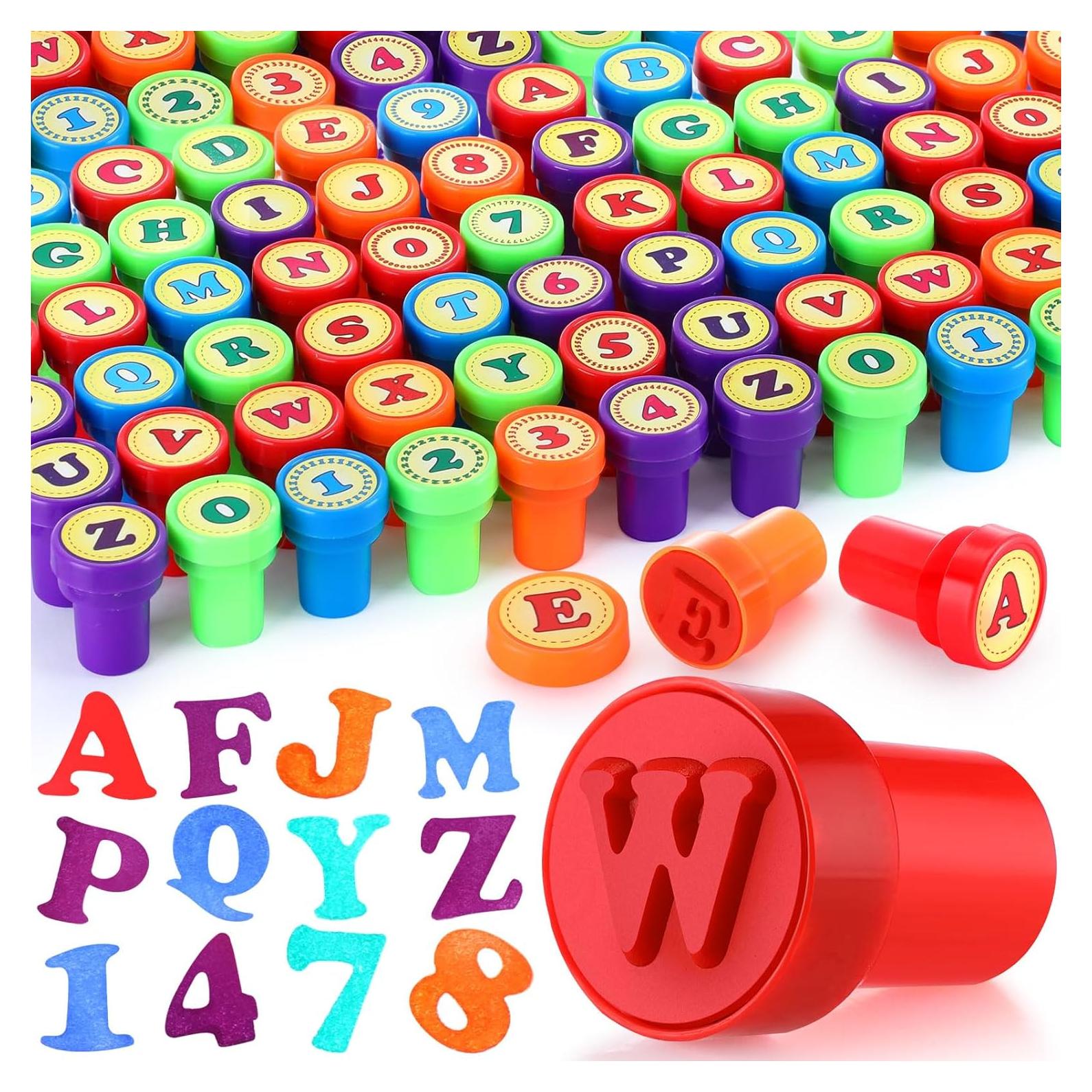 Juego de Sellos de Letras y Números Motiskyy - 72 Pcs Educativos