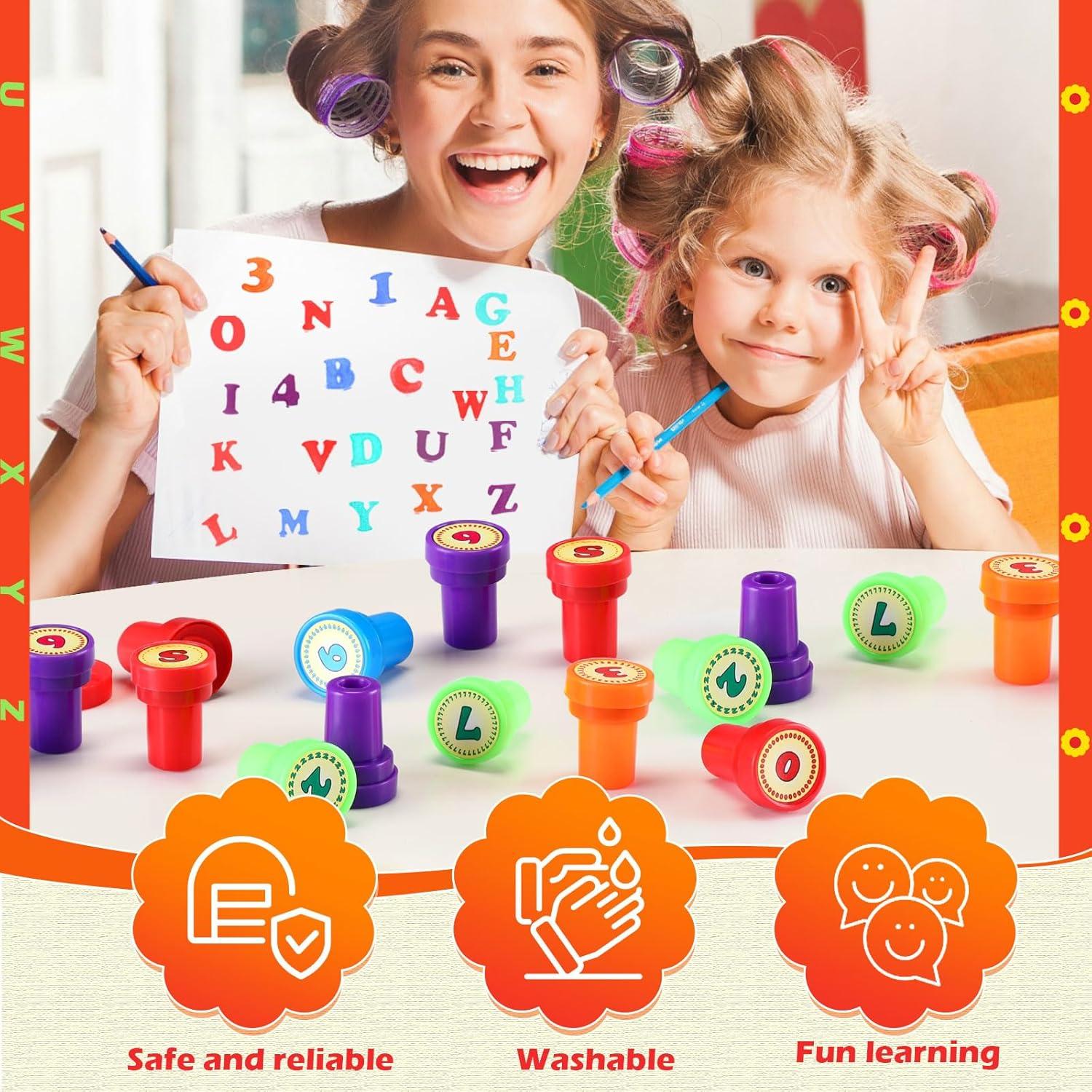 Juego de Sellos de Letras y Números Motiskyy - 72 Pcs Educativos