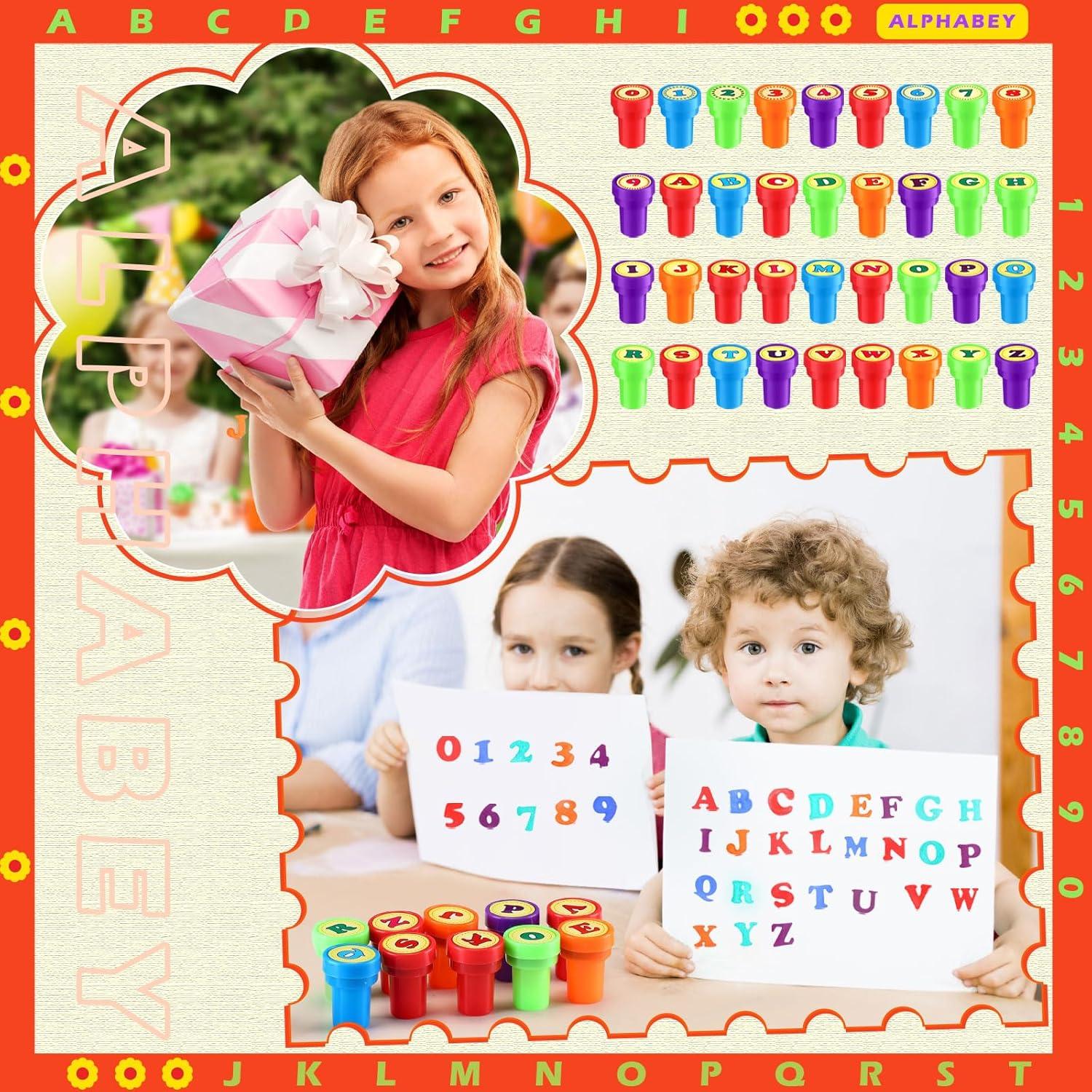 Juego de Sellos de Letras y Números Motiskyy - 72 Pcs Educativos