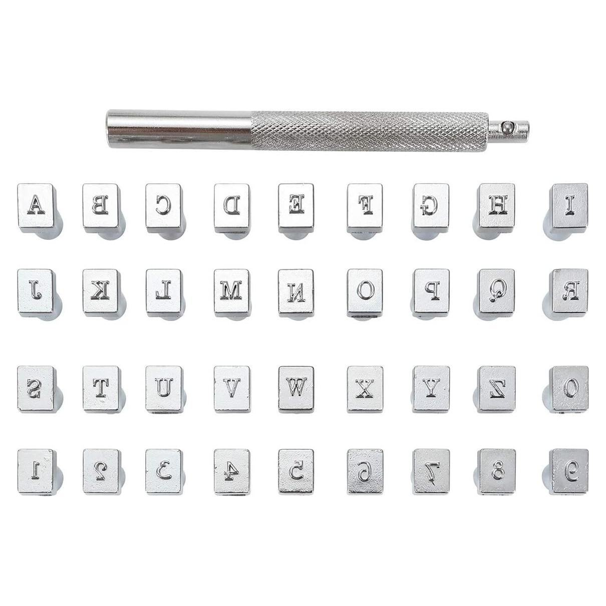 Juego de Sellos de Letras y Números Yoption 36 Pcs 3mm