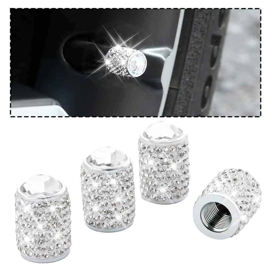 Tapas de Válvula Bling Zipelo - Paquete de 4 Cubiertas Brillantes