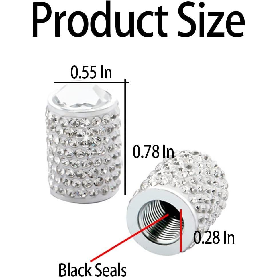 Tapas de Válvula Bling Zipelo - Paquete de 4 Cubiertas Brillantes