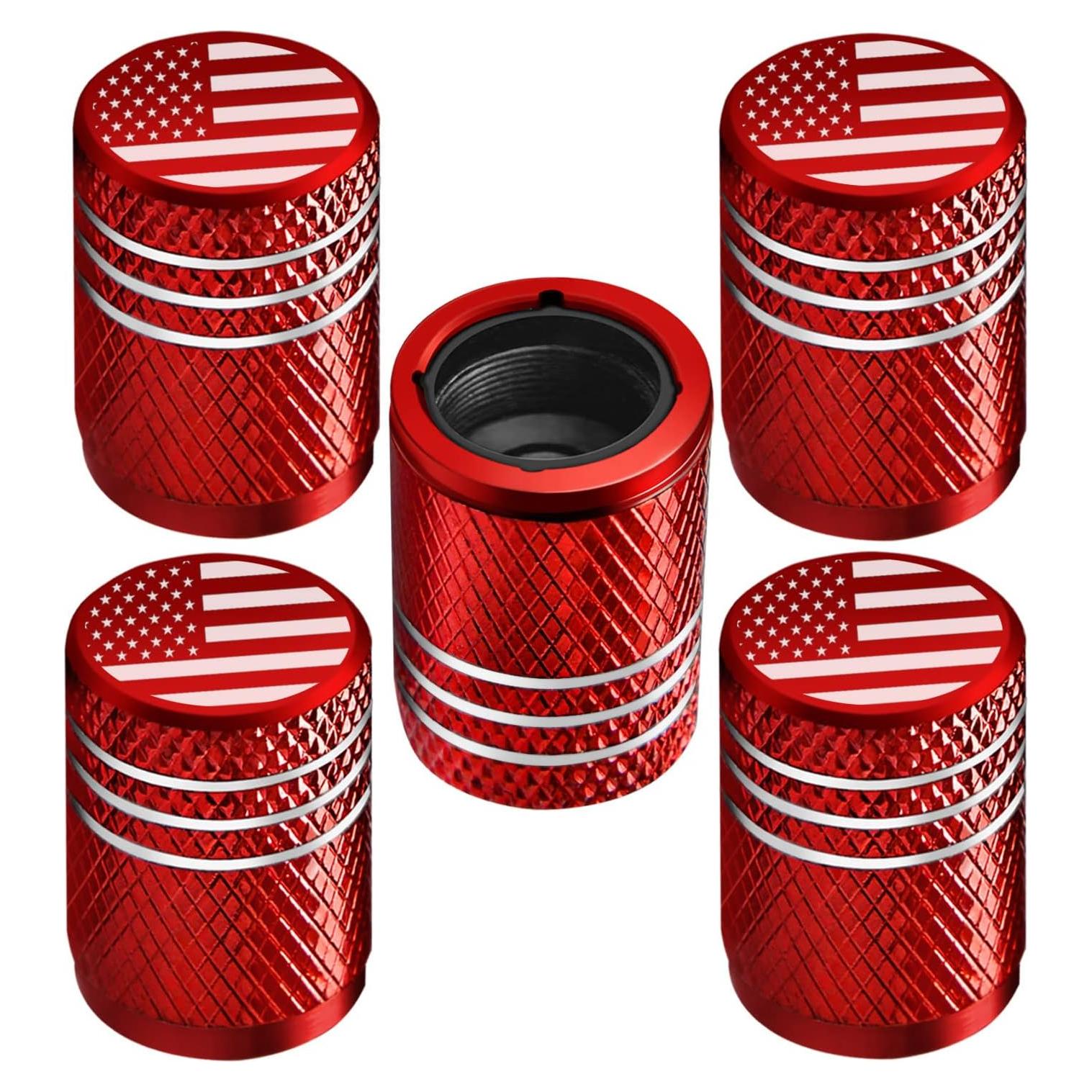 Tapas de Válvula de Neumático DEKKCAP 5 Piezas Aleación Roja